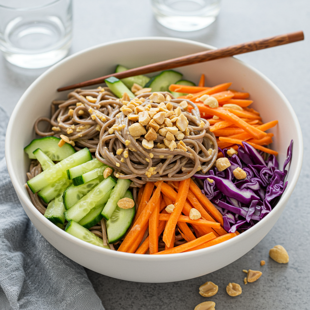 1. Asian Cold Noodle Salad with Peanut Dressing