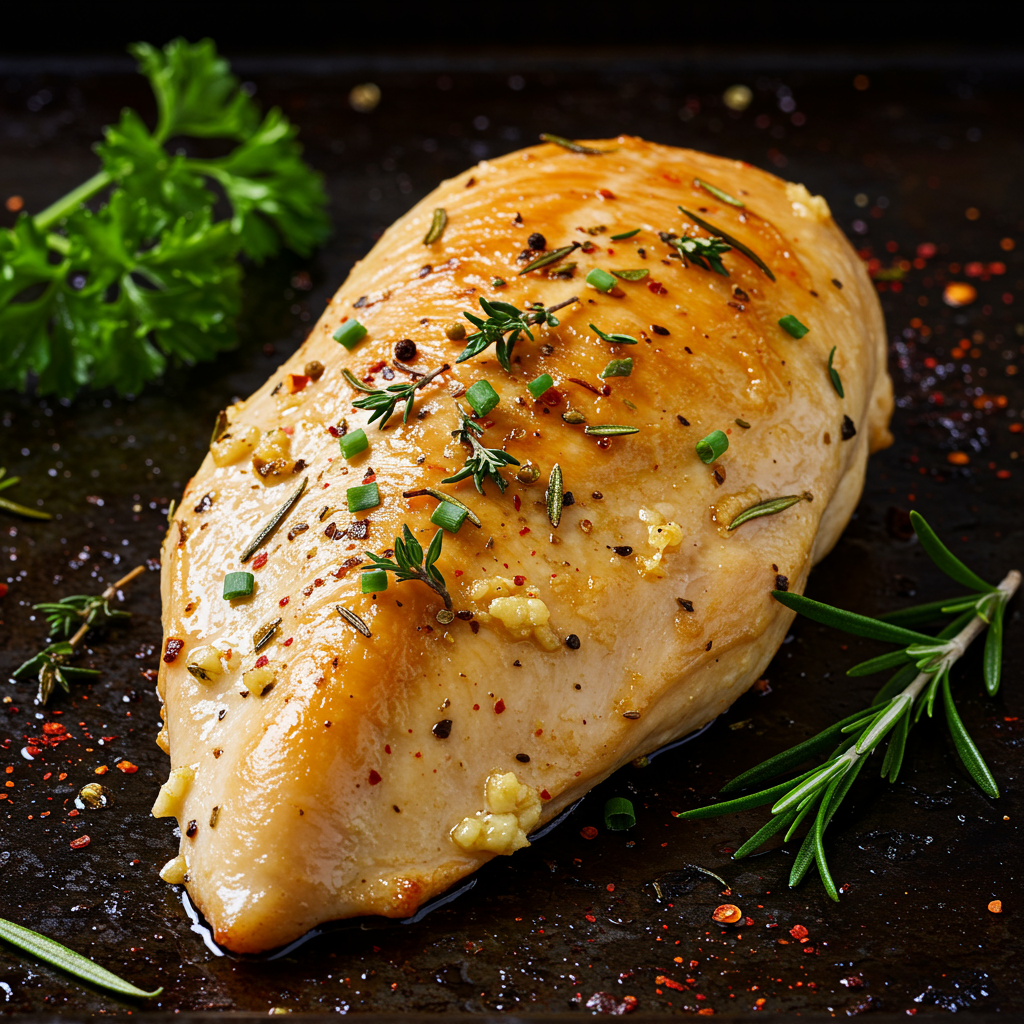 1. Classic Garlic Herb Baked Chicken Breast