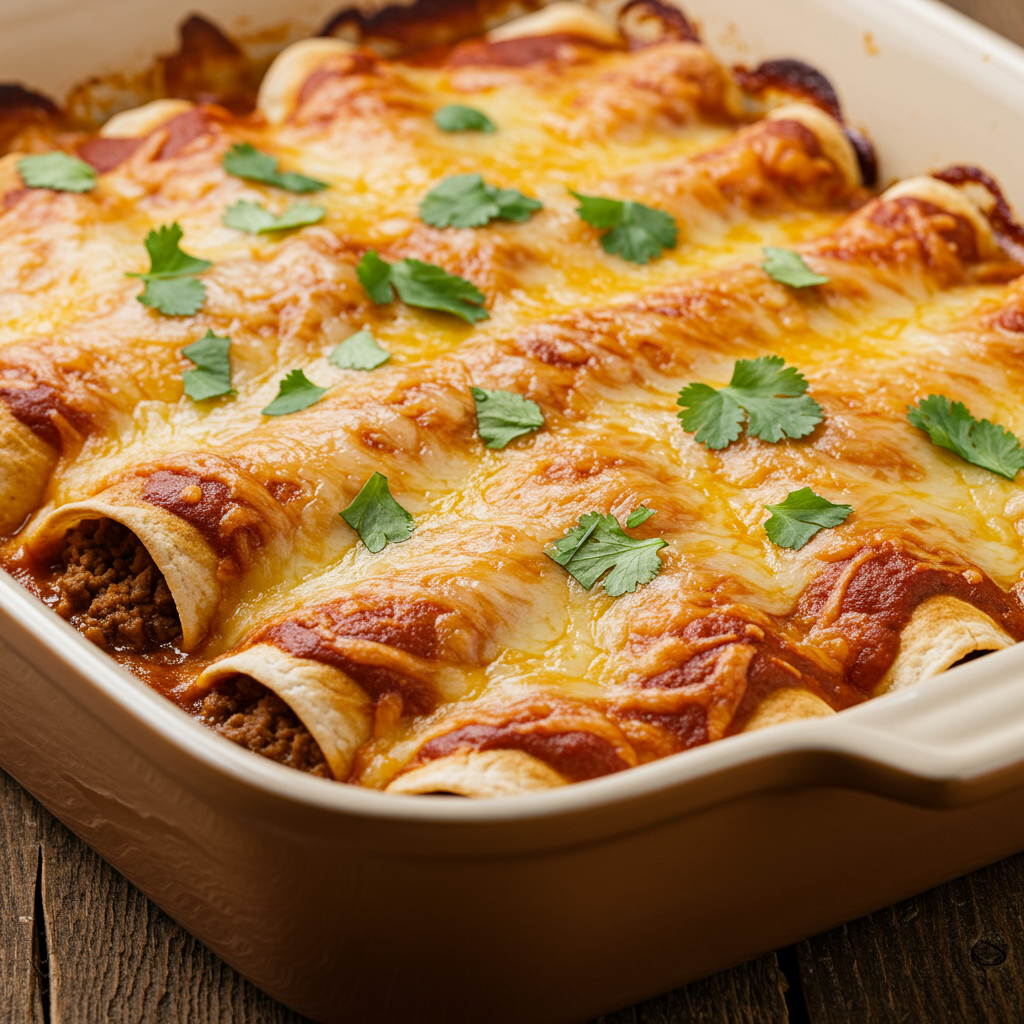 1. Classic Ground Beef Enchiladas