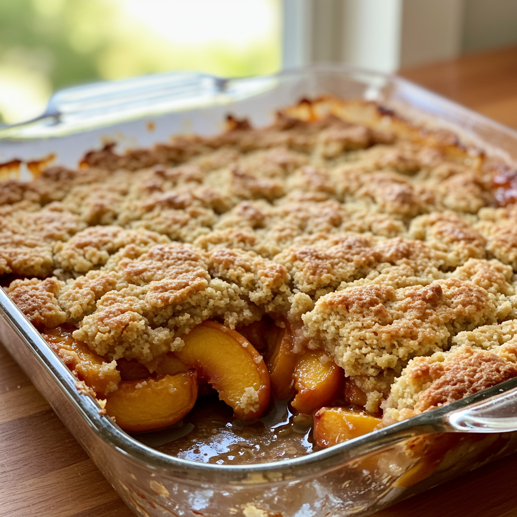 1. Classic Healthy Peach Cobbler