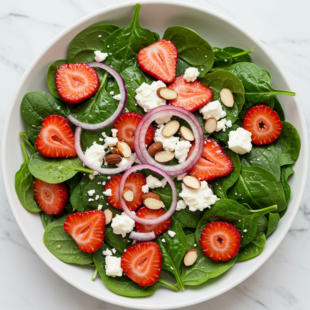 1. Classic Strawberry Spinach Salad