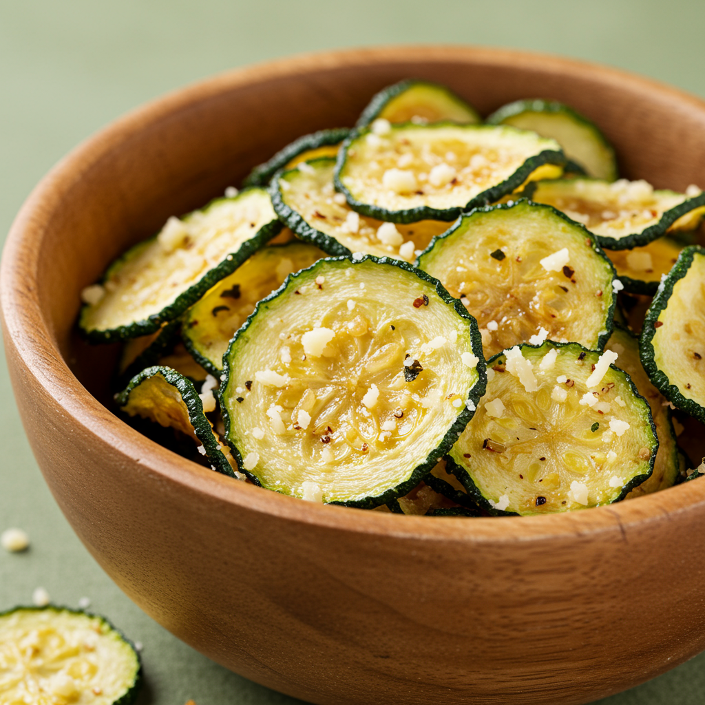 1. Crispy Garlic Parmesan Zucchini Chips