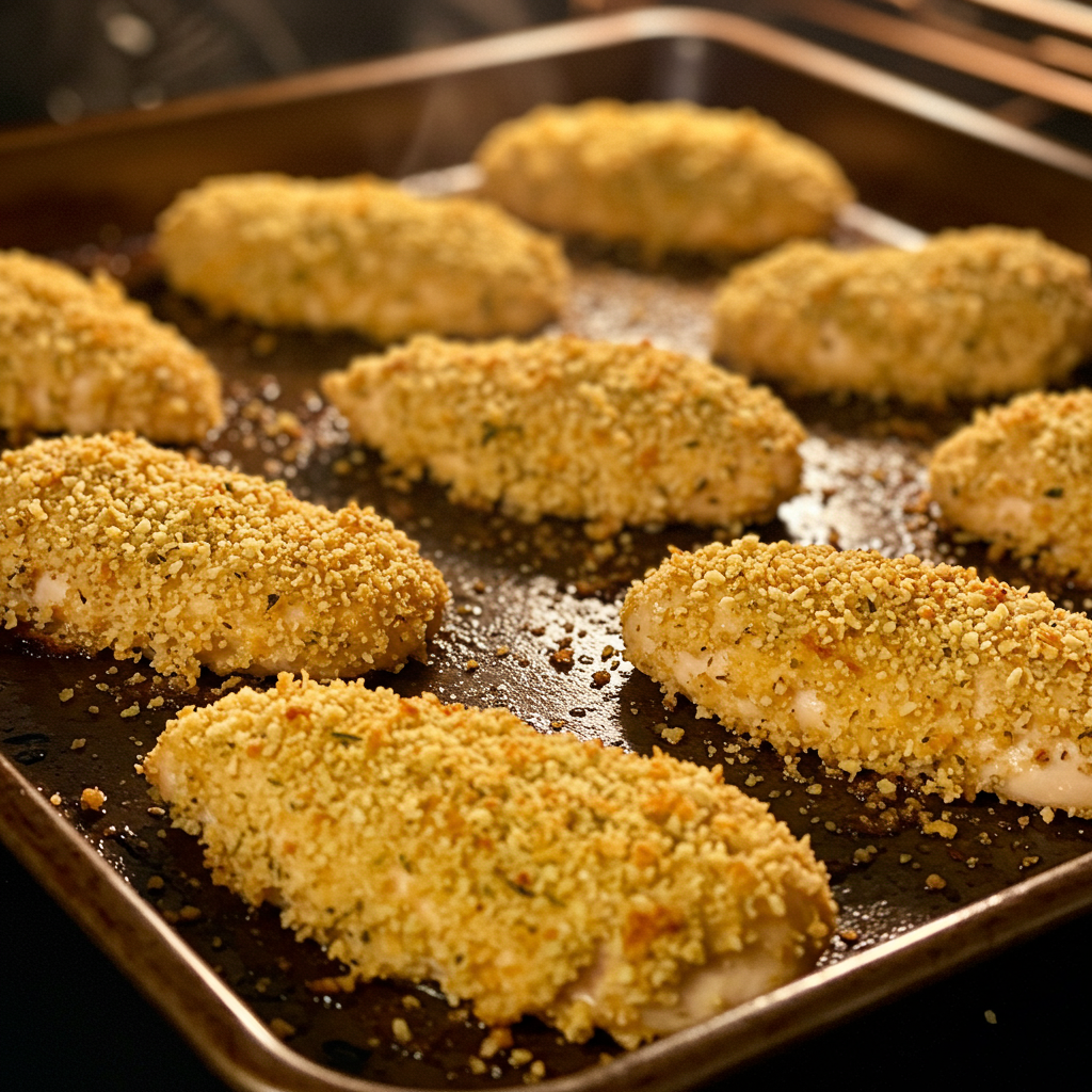 1. Crispy Parmesan Garlic Chicken Tenders