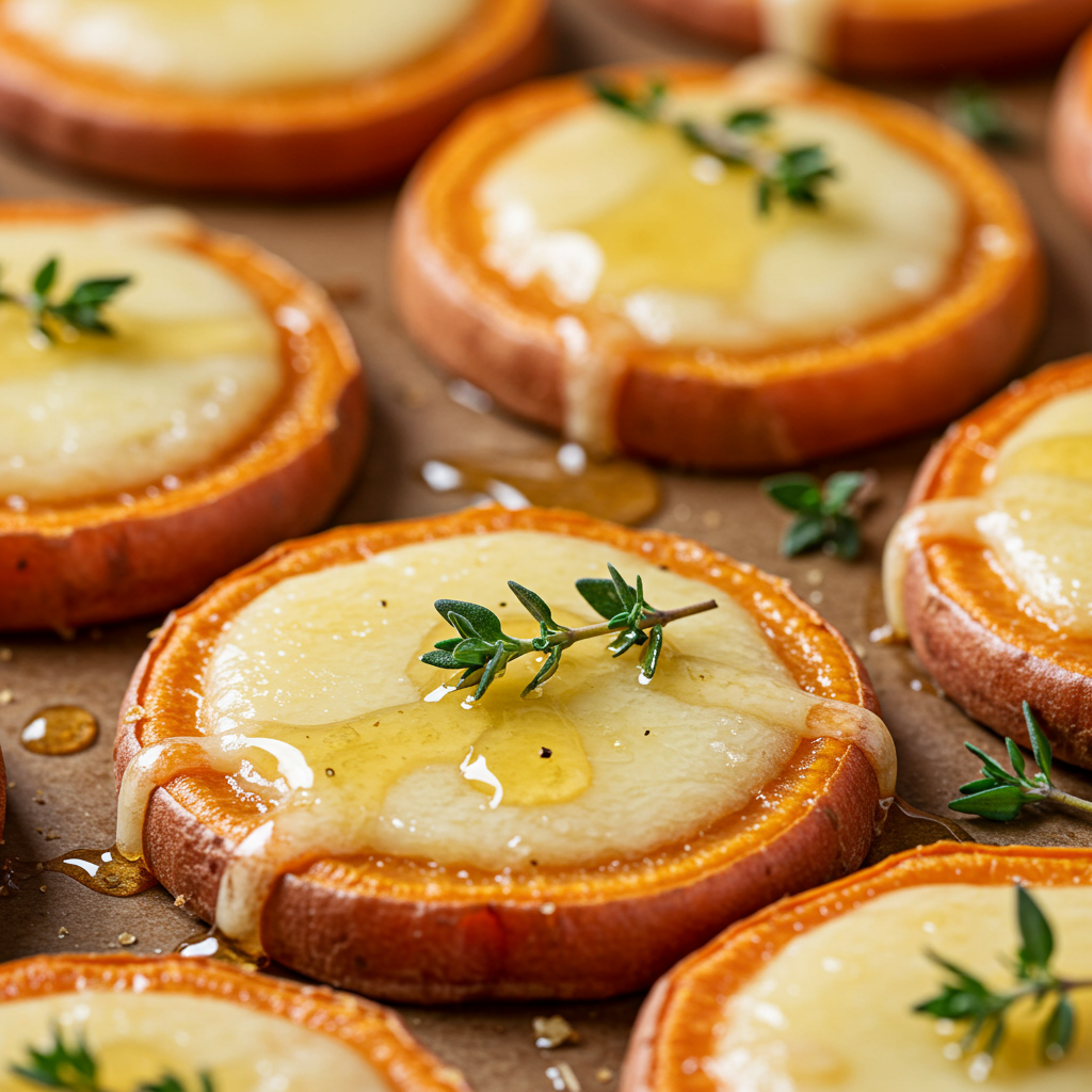 1. Crispy Sweet Potato Bites with Gruyère &amp; Honey