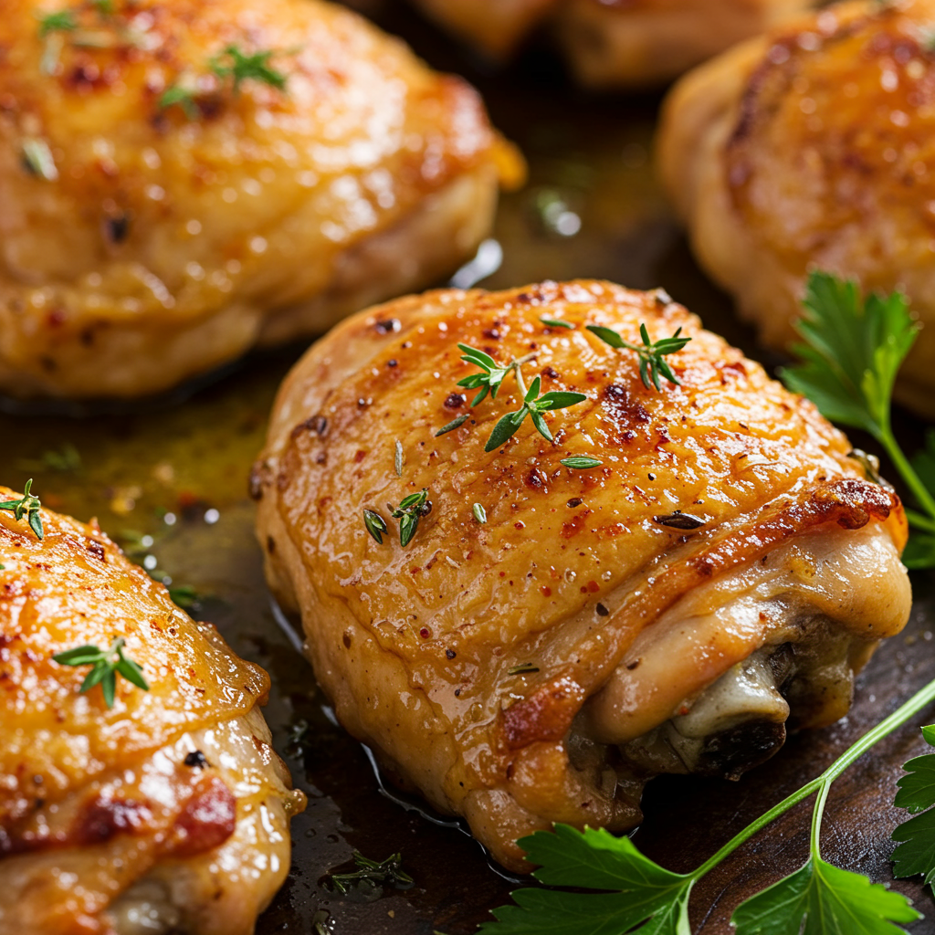 1. Garlic Butter Baked Chicken Thighs