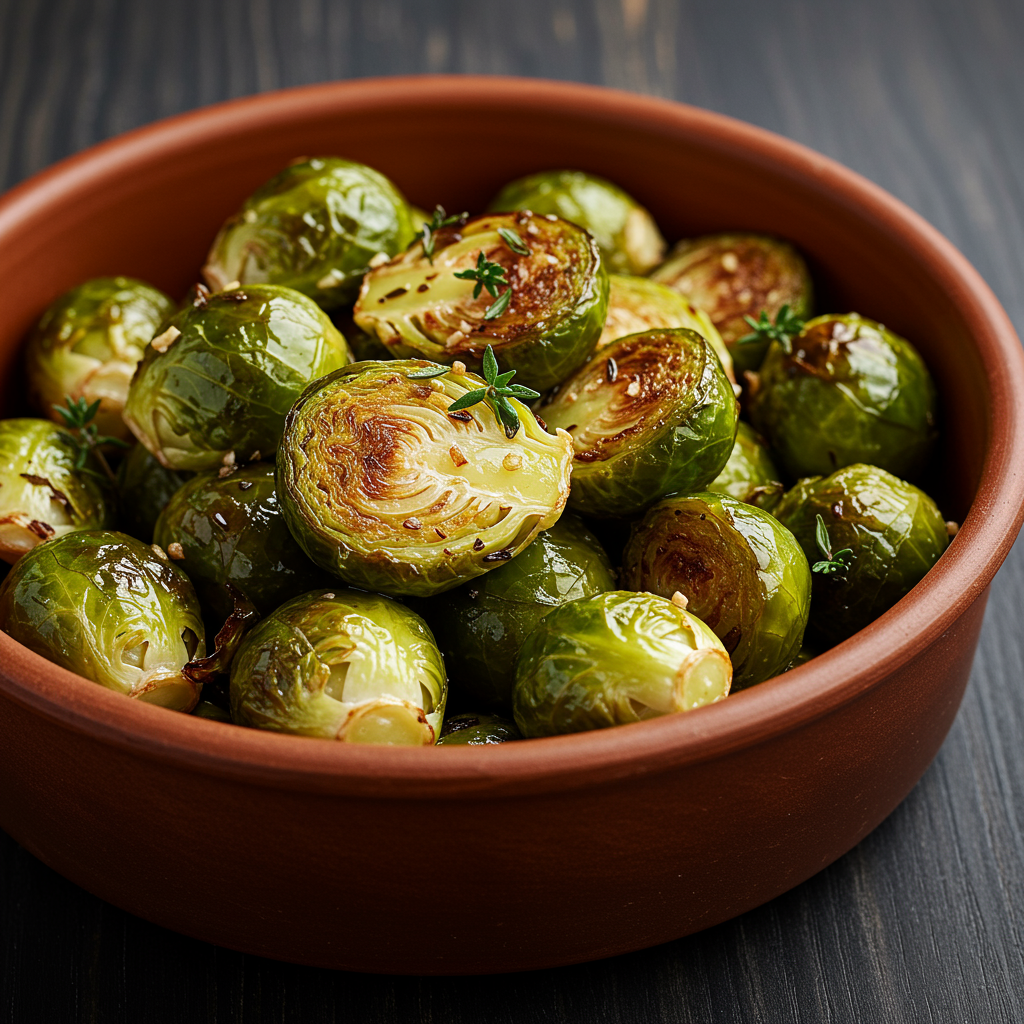 1. Garlic Roasted Brussels Sprouts