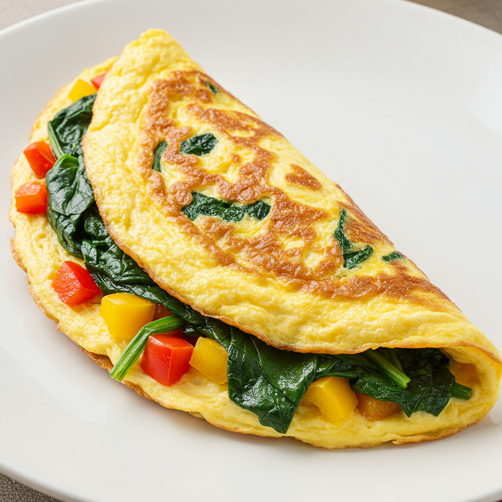 1. Spinach & Bell Pepper Omelet