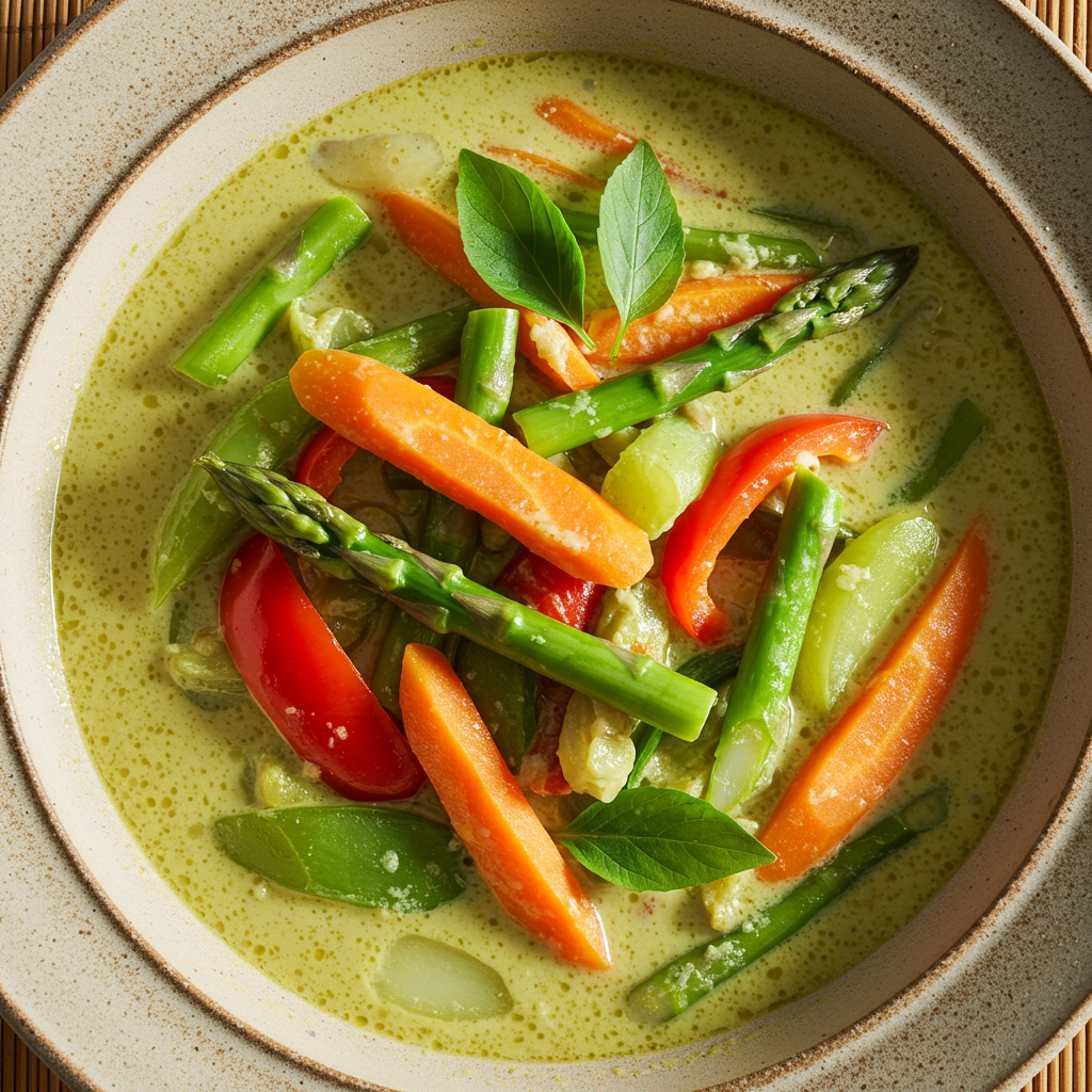 1. Thai Green Curry with Spring Vegetables