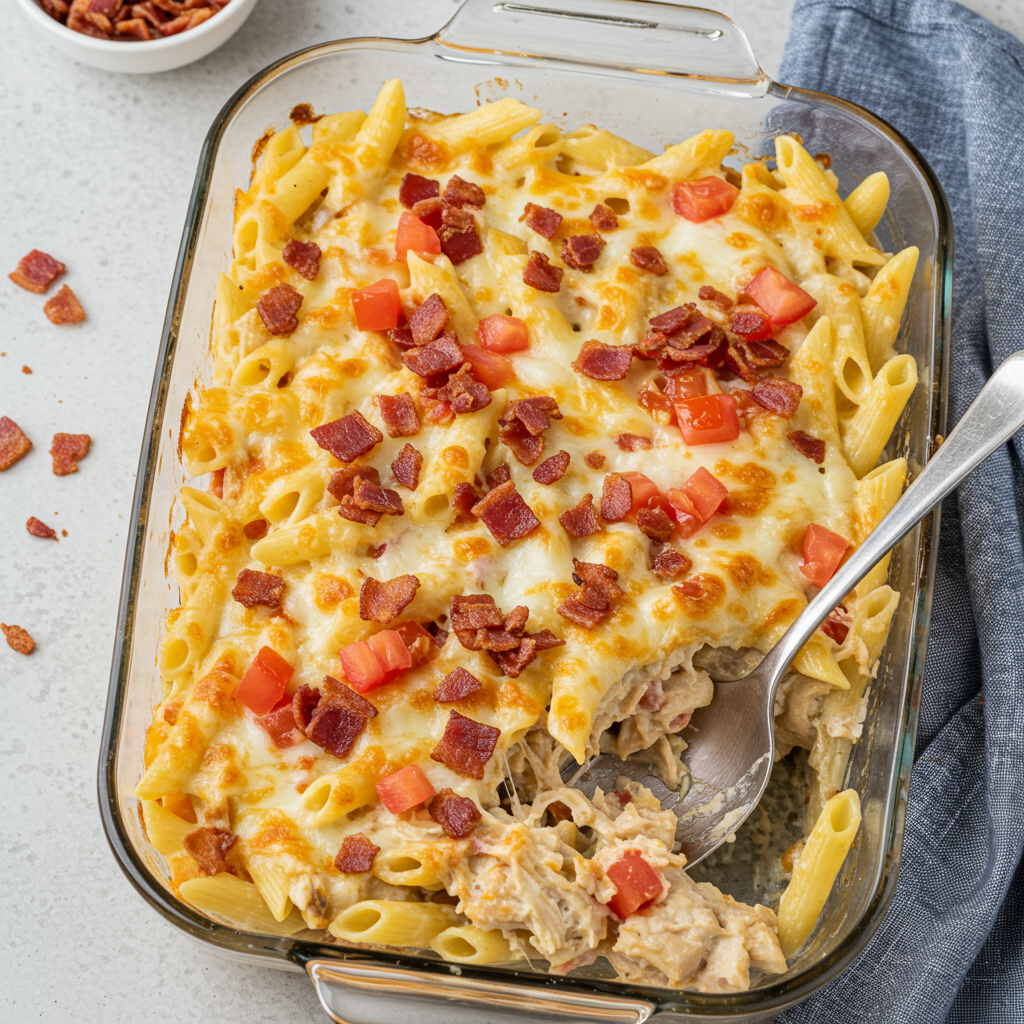 2. Cheesy Bacon Ranch Chicken Casserole