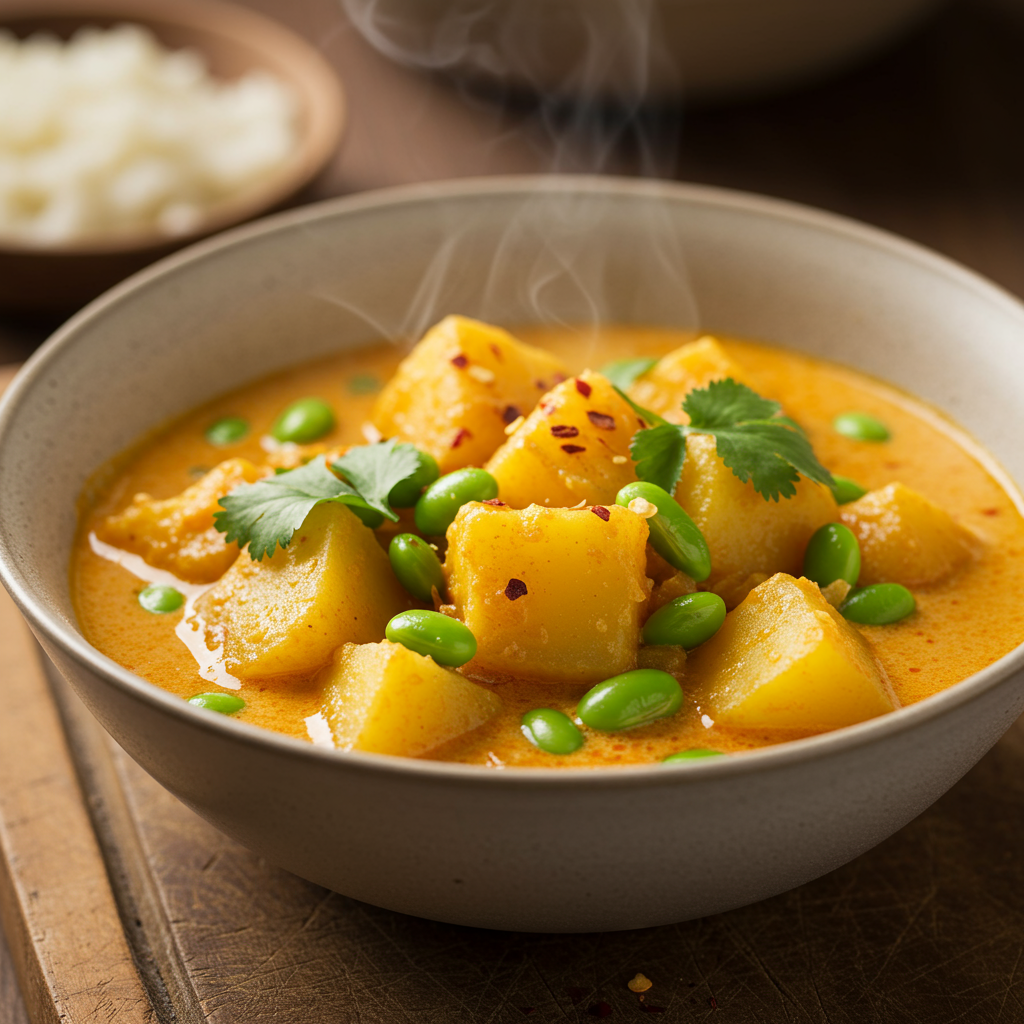 2. Creamy Potato Edamame Curry