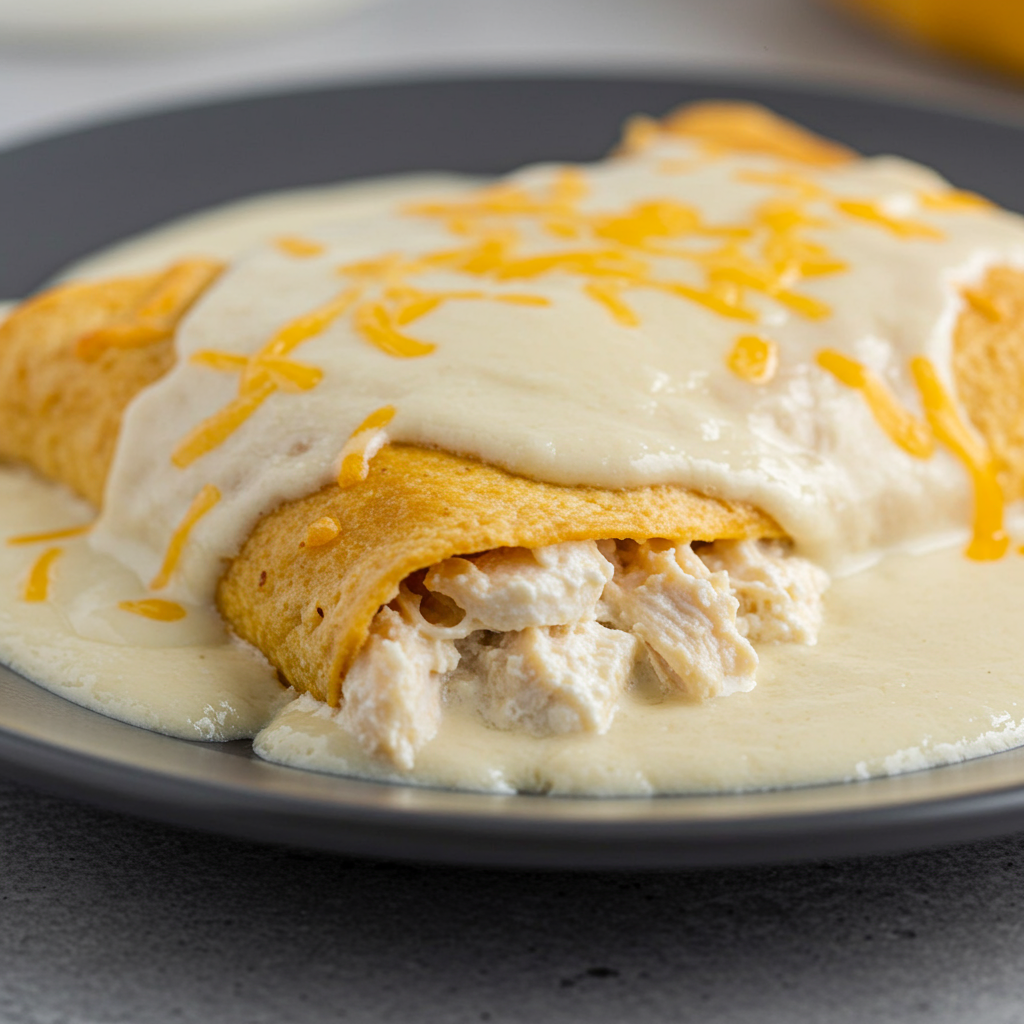 2. Creamy White Sauce Chicken Enchiladas