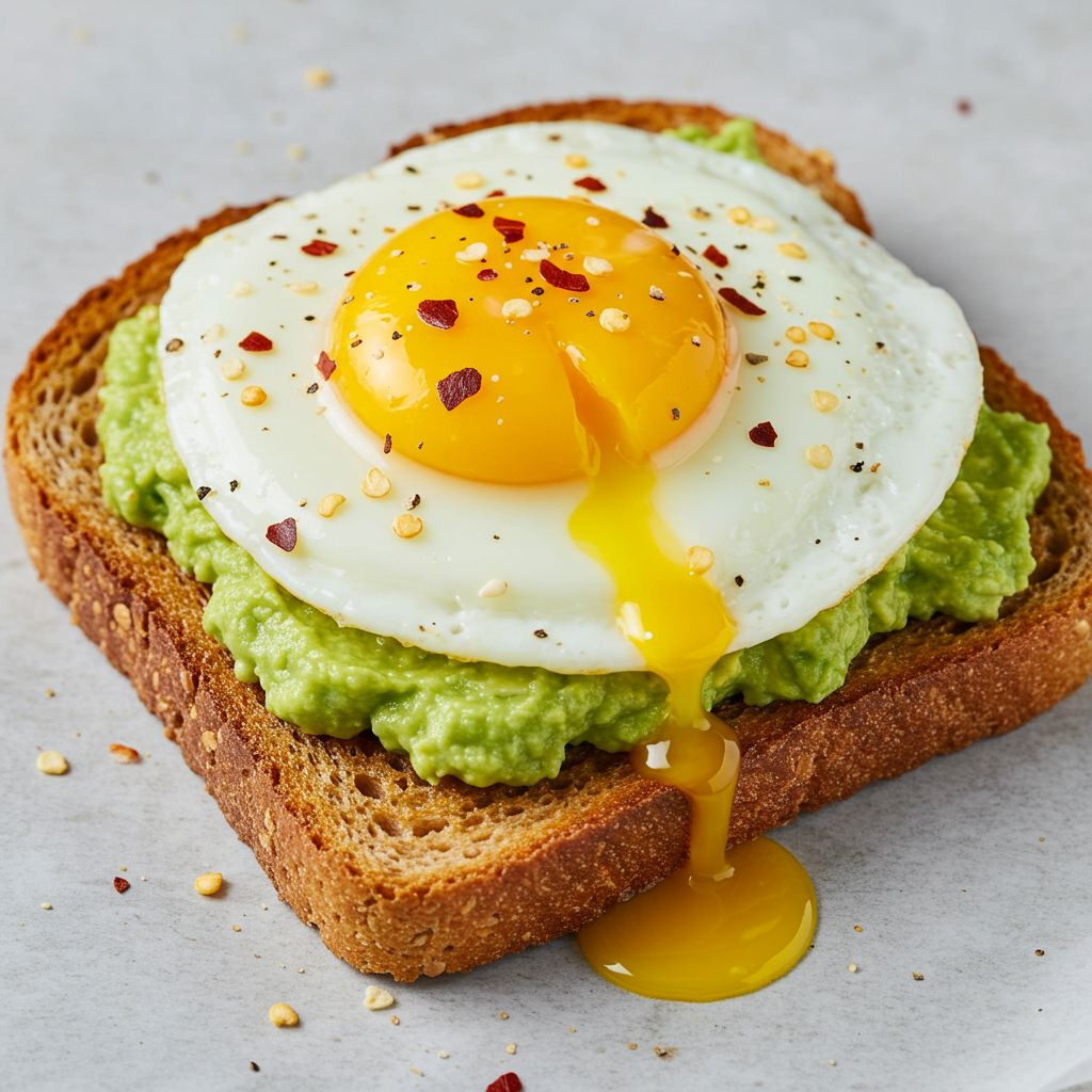 2. Golden Air Fryer Avocado Toast with Egg