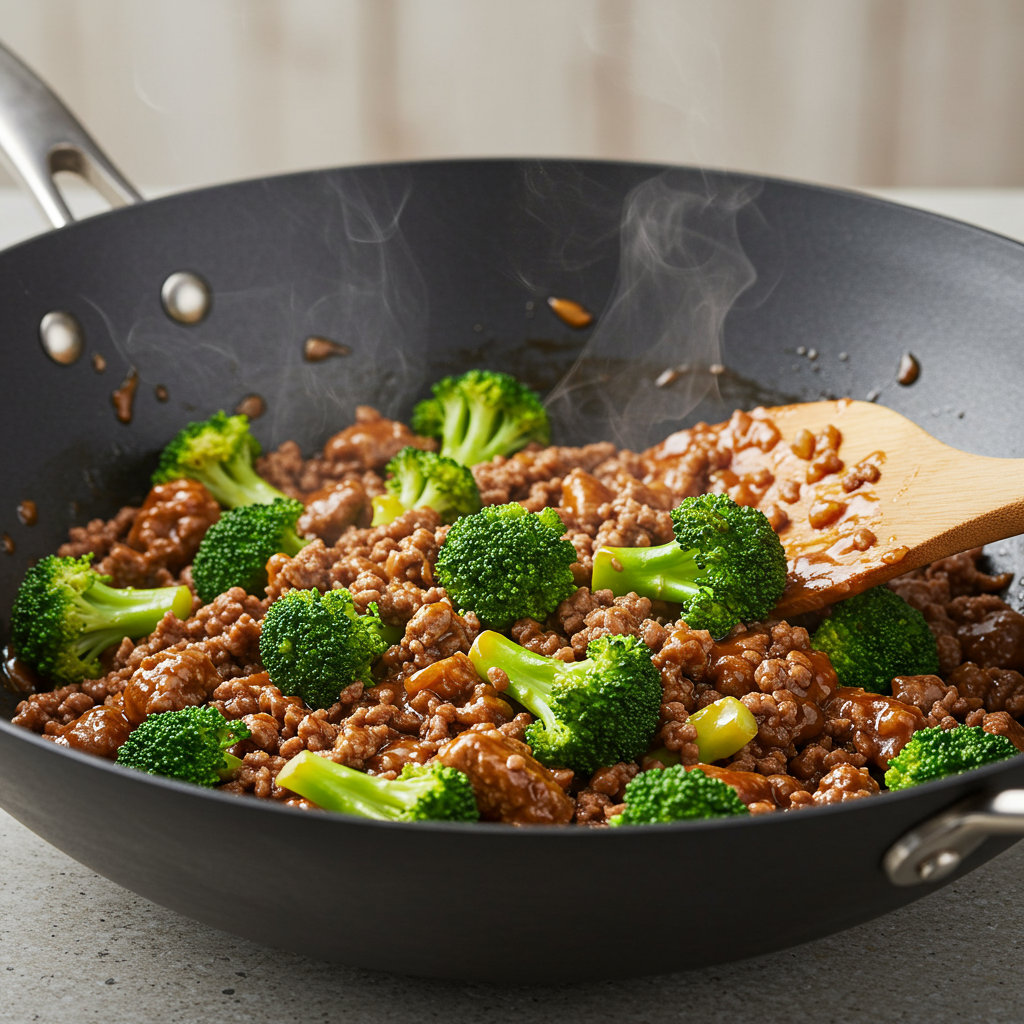 2. Ground Beef and Broccoli Stir-Fry