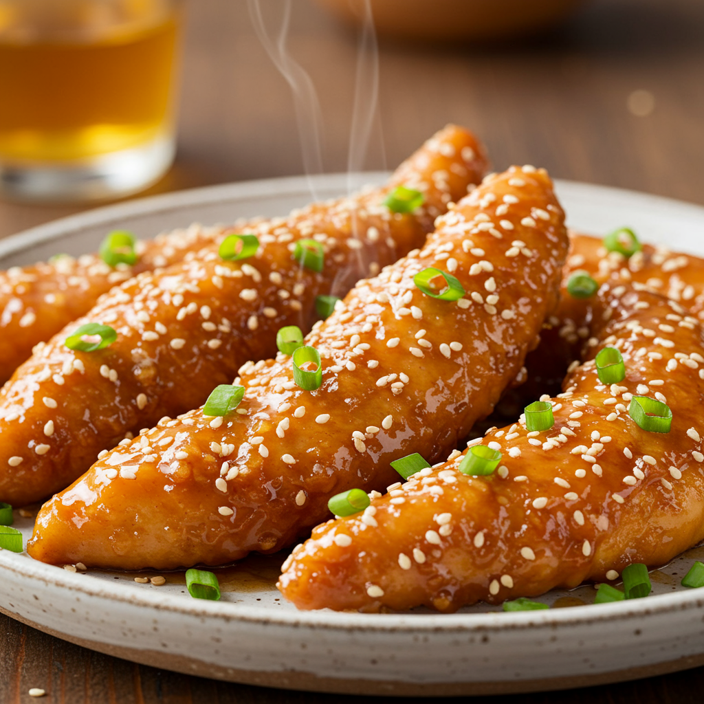 2. Honey Garlic Glazed Chicken Tenders