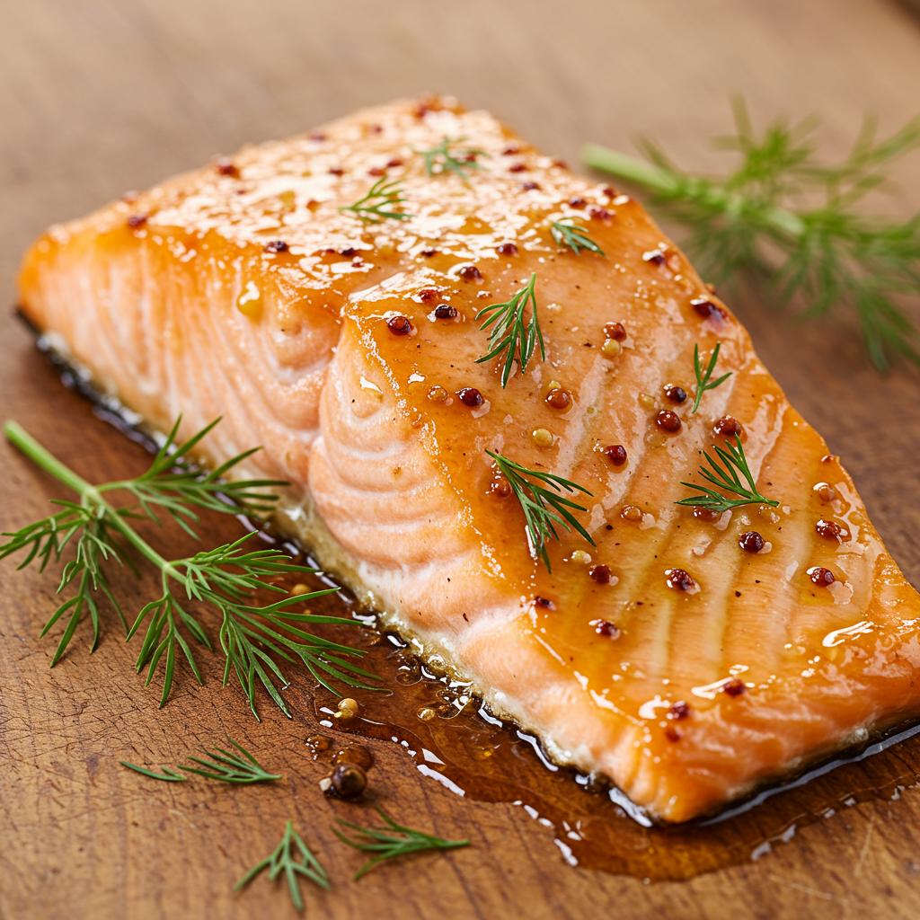 2. Honey Mustard Glazed Salmon