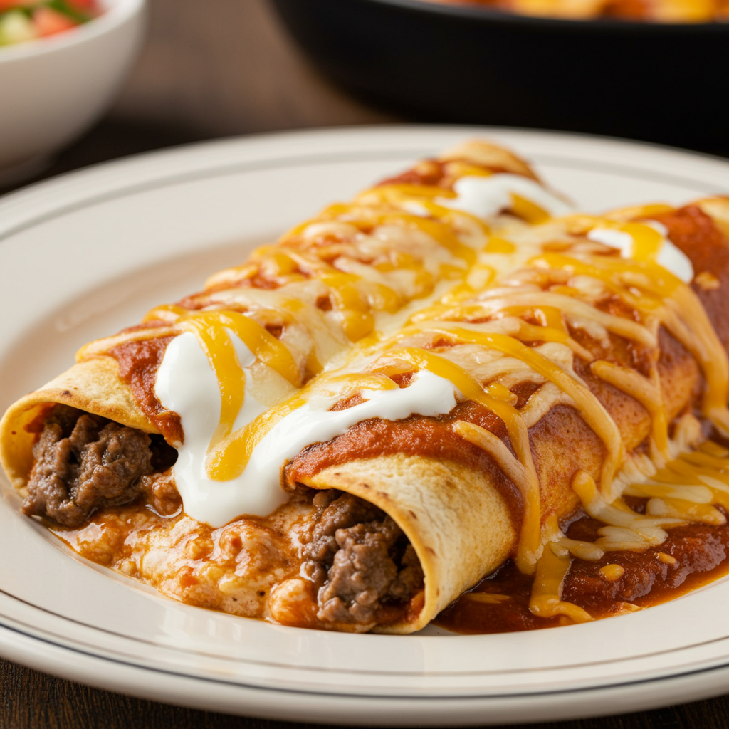2. Loaded Beef Enchiladas with Sour Cream