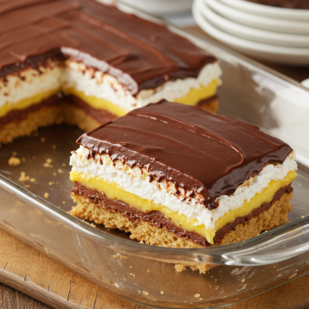 2. No-Bake Chocolate Eclair Cake