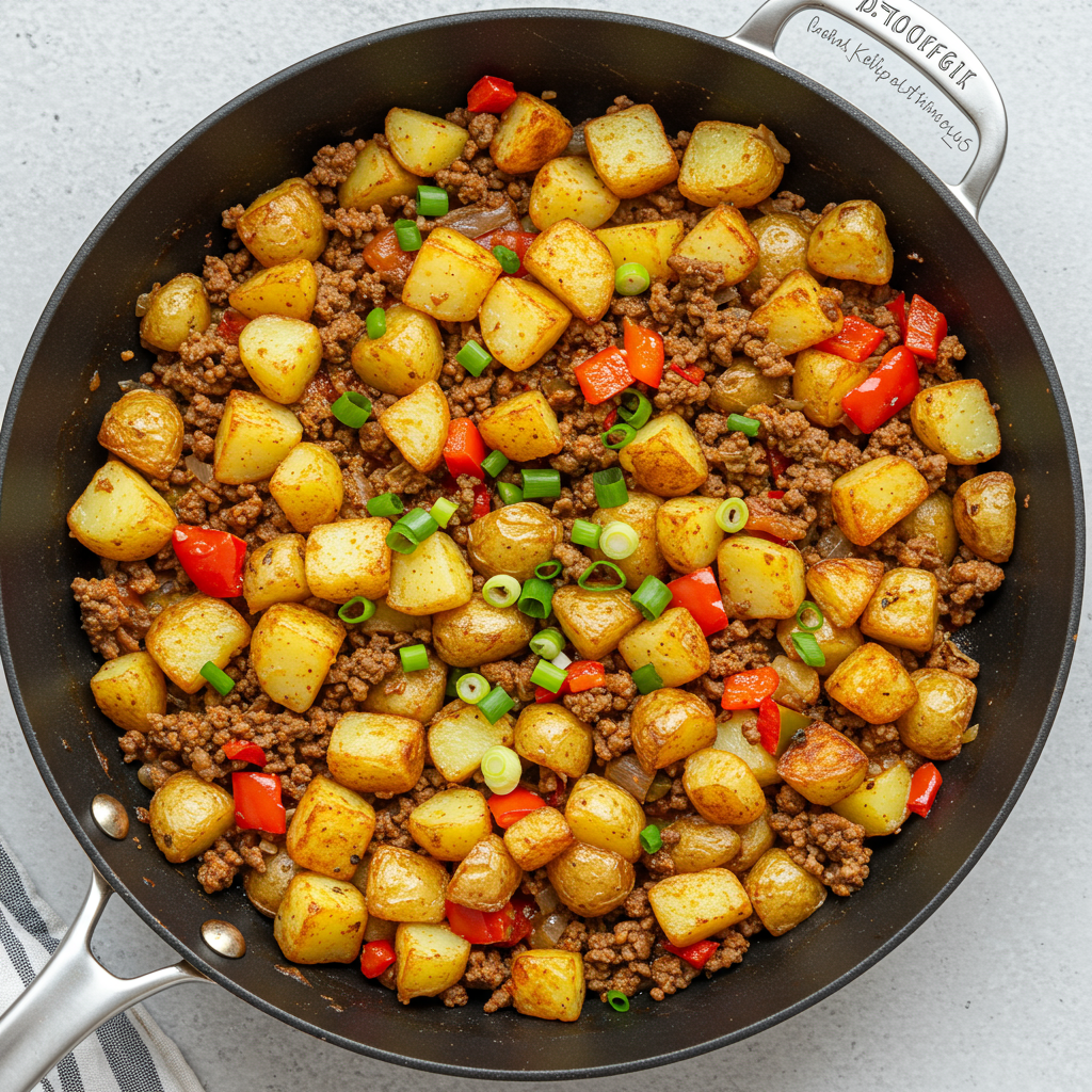 2. One-Pan Ground Beef and Potatoes