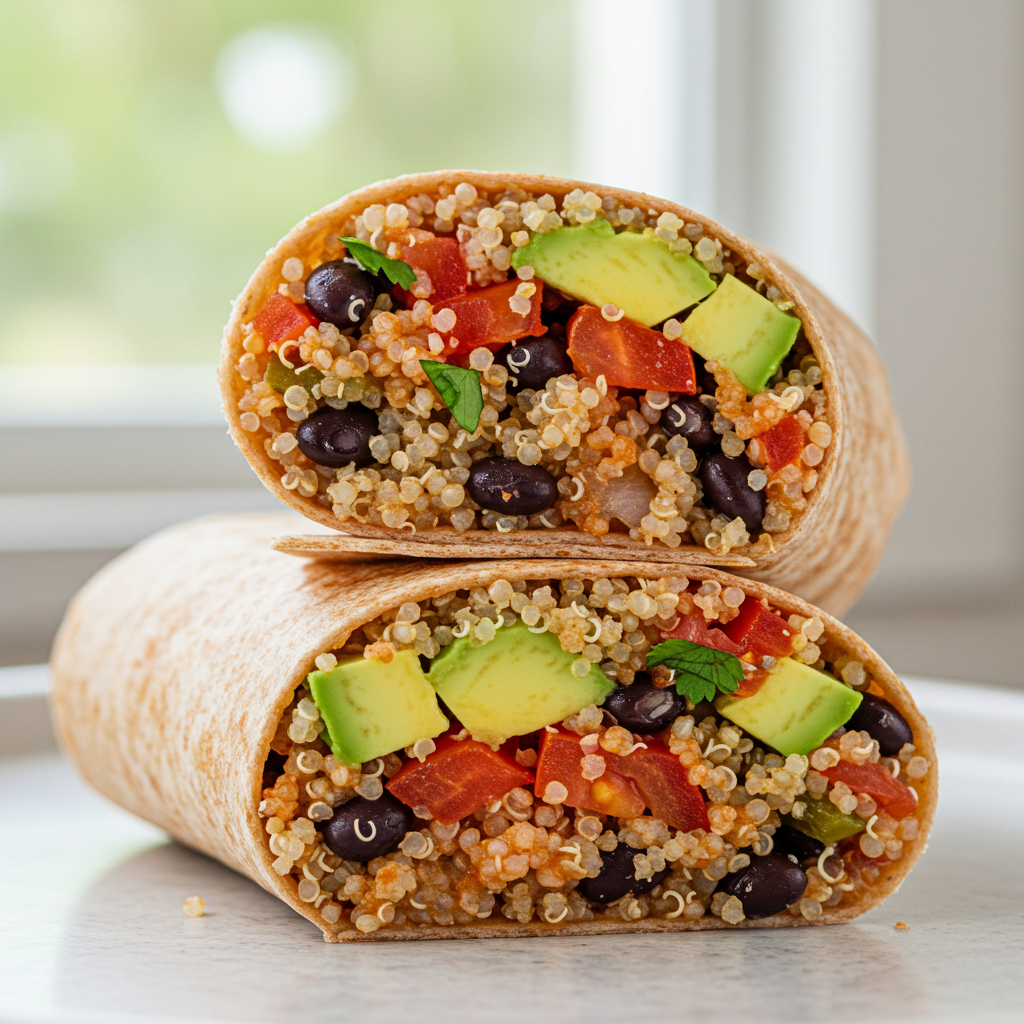 2. Quinoa & Black Bean Breakfast Burrito