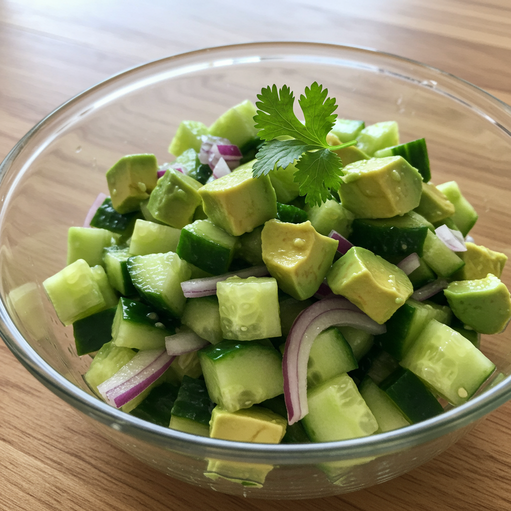 2. Refreshing Cucumber Avocado Salad
