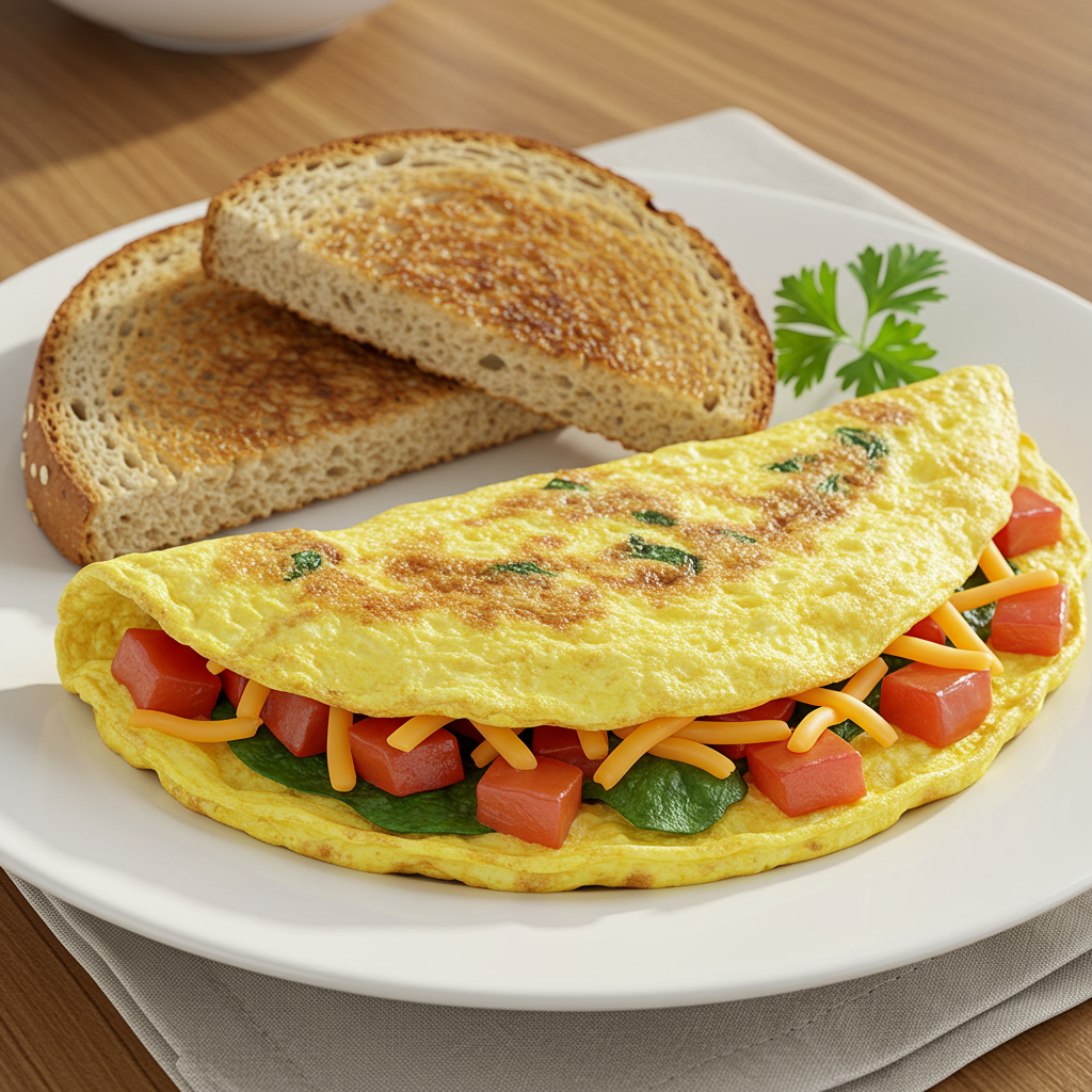 2. Veggie Omelette with Wholegrain Toast