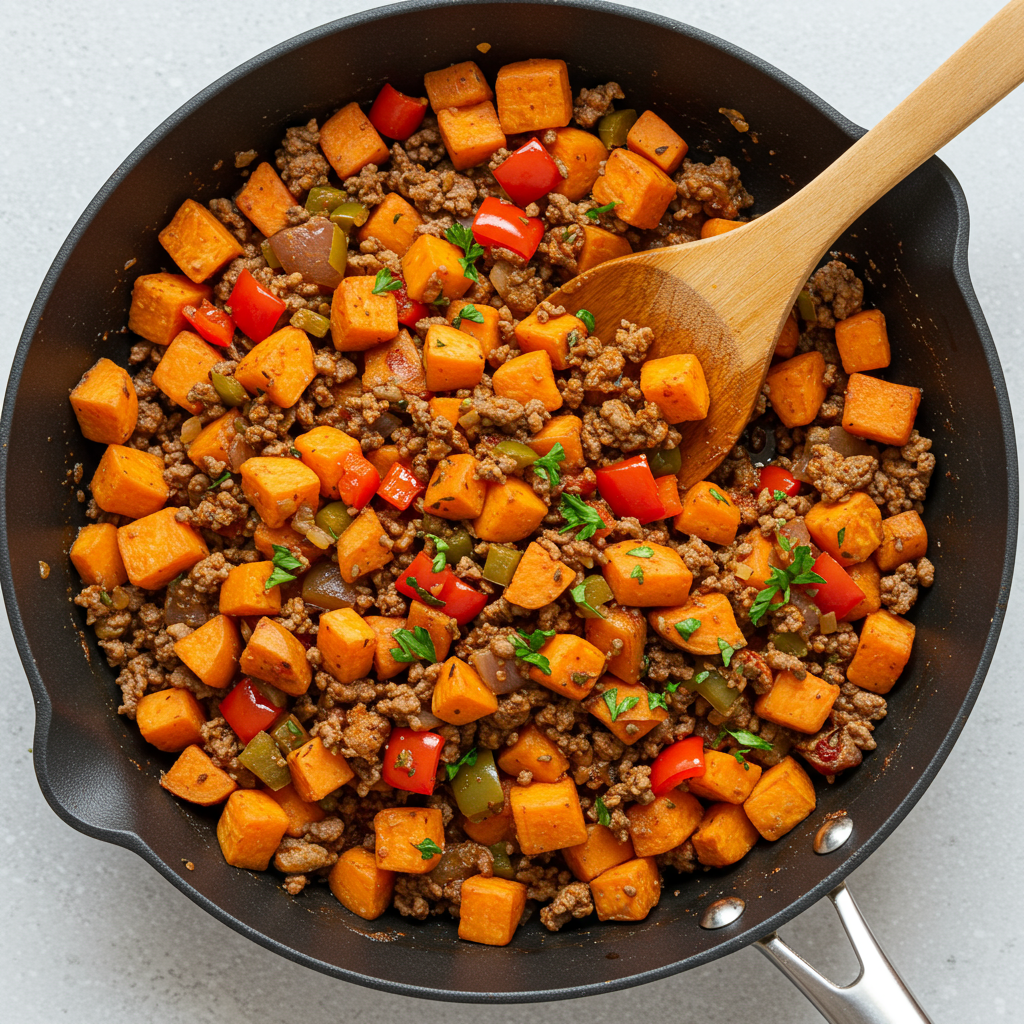 3. Beef &amp; Sweet Potato Skillet