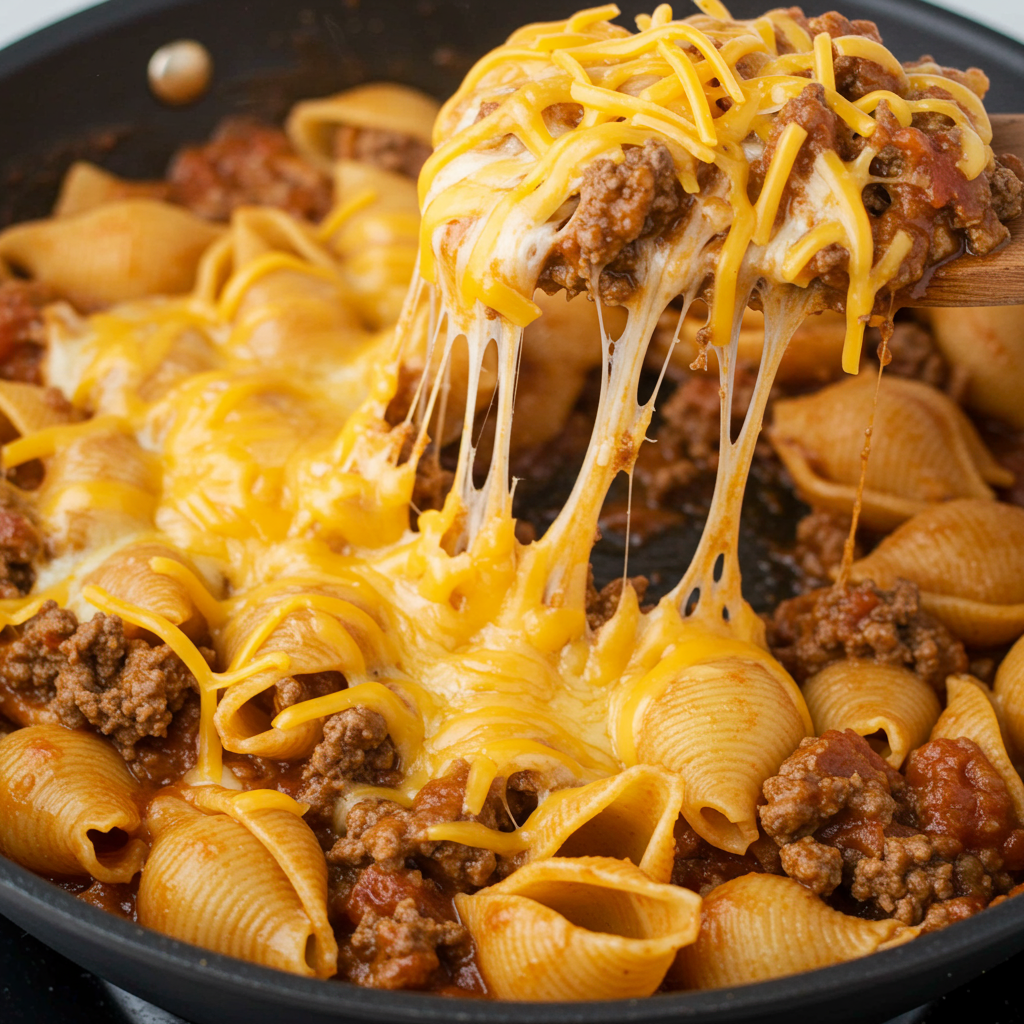 3. Cheesy Beef and Shells