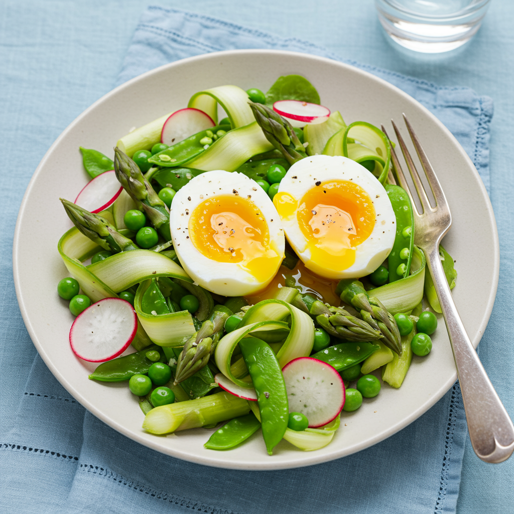 3. Shaved Asparagus Salad with Soft-Boiled Eggs