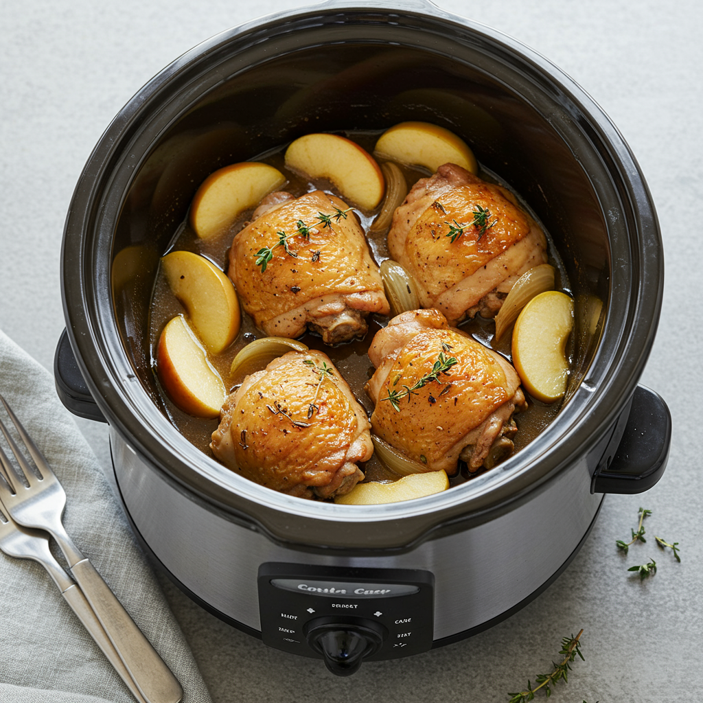 3. Slow Cooker Apple Cider Chicken