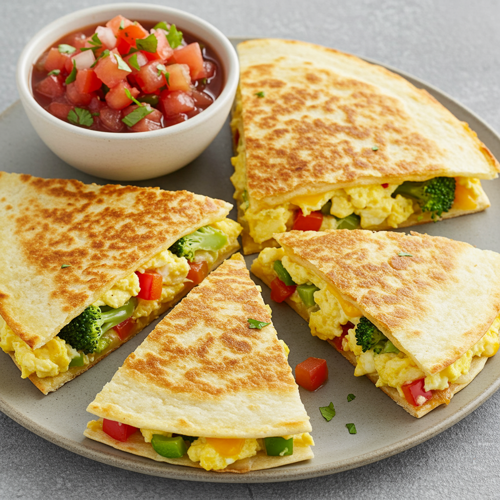 4. Breakfast Quesadillas: Cheesy, Sneaky Veggie Goodness