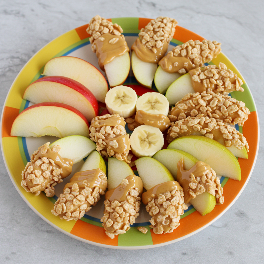 4. Fun Rice Krispie PB Dipped Fruit