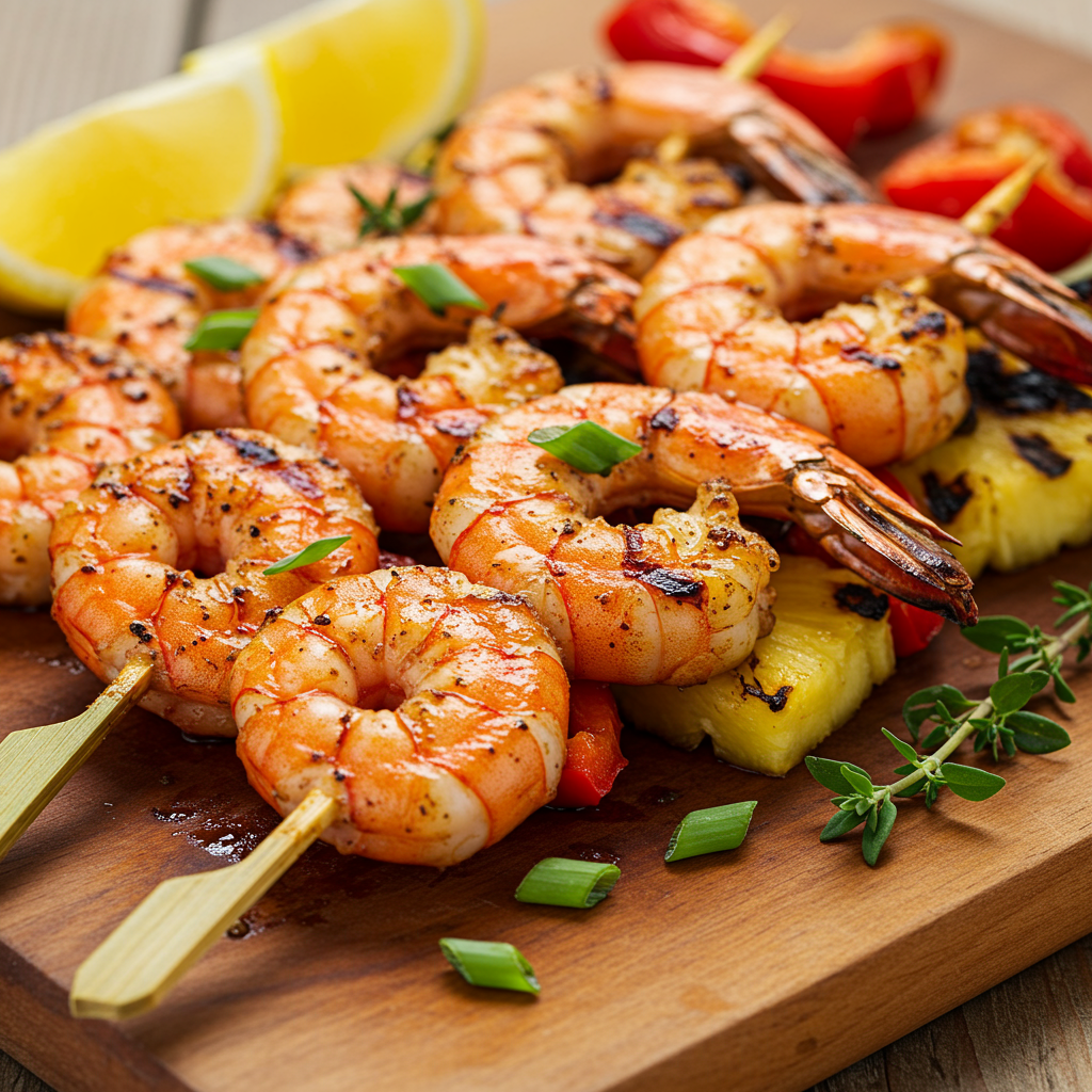 4. Grilled Jerk Shrimp Skewers