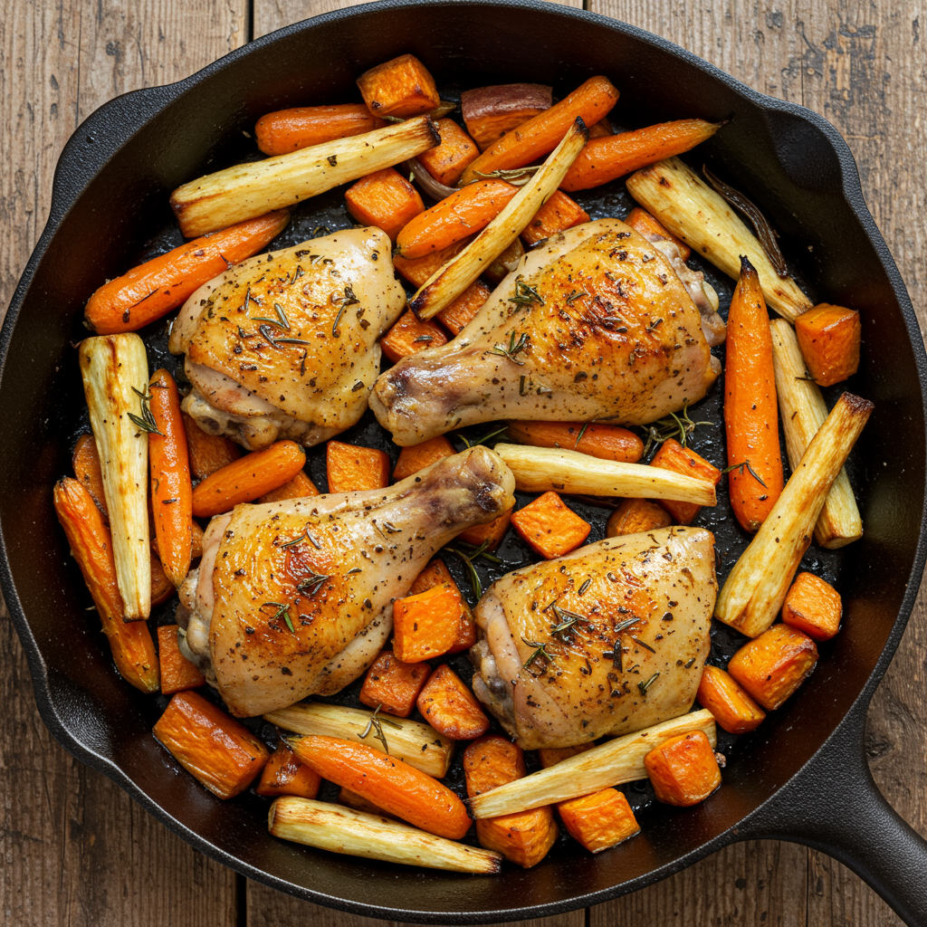4. Herb-Roasted Chicken with Root Vegetables
