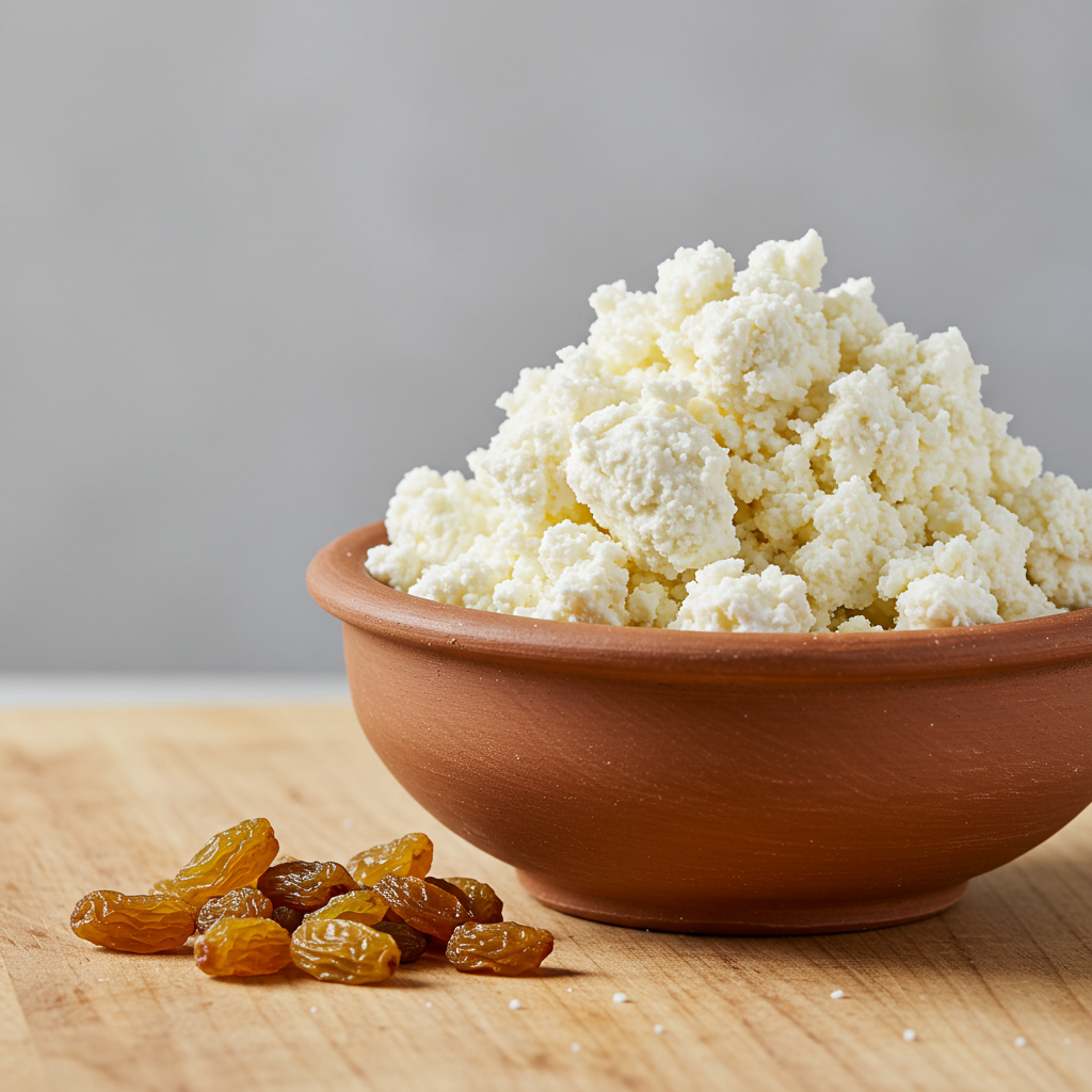 4. Homemade Afghan Cheese (Paneer) with Raisins