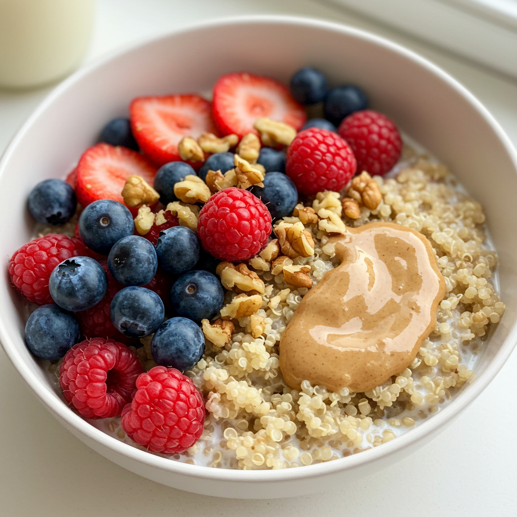 4. Quinoa Breakfast Bowl with Berries