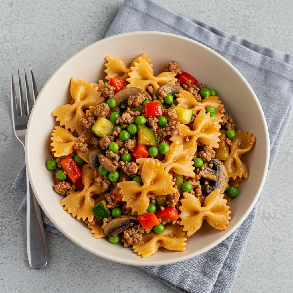 4. Veggie-Loaded Beef Pasta