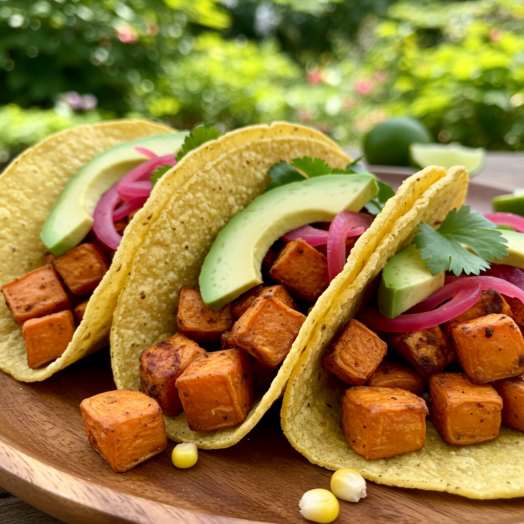 5. Avocado Sweet Potato Tacos