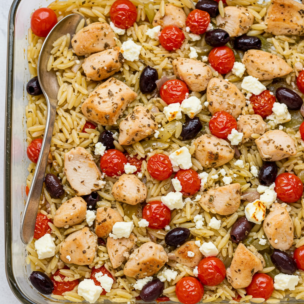 5. Mediterranean Chicken &amp; Orzo Casserole