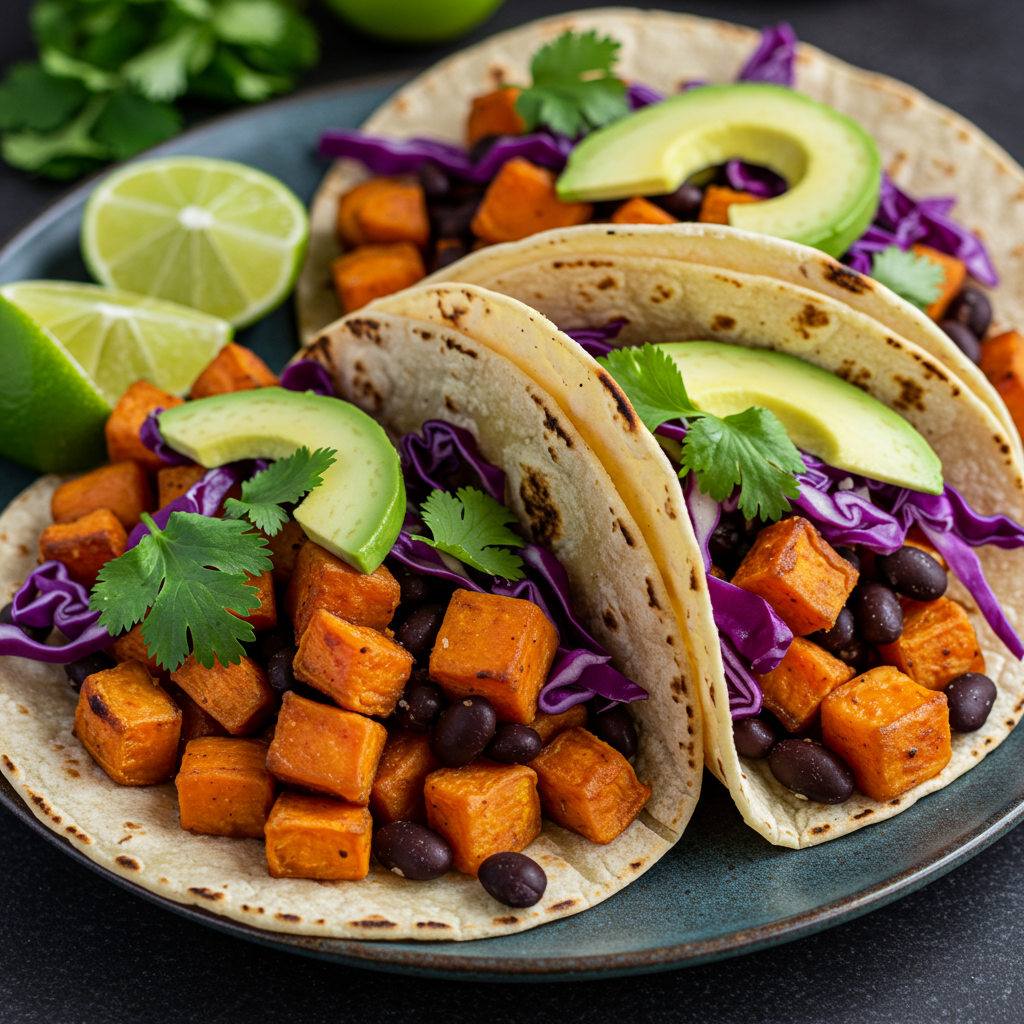 5. Mexican Black Bean and Sweet Potato Tacos – Fiber-Rich Fiesta
