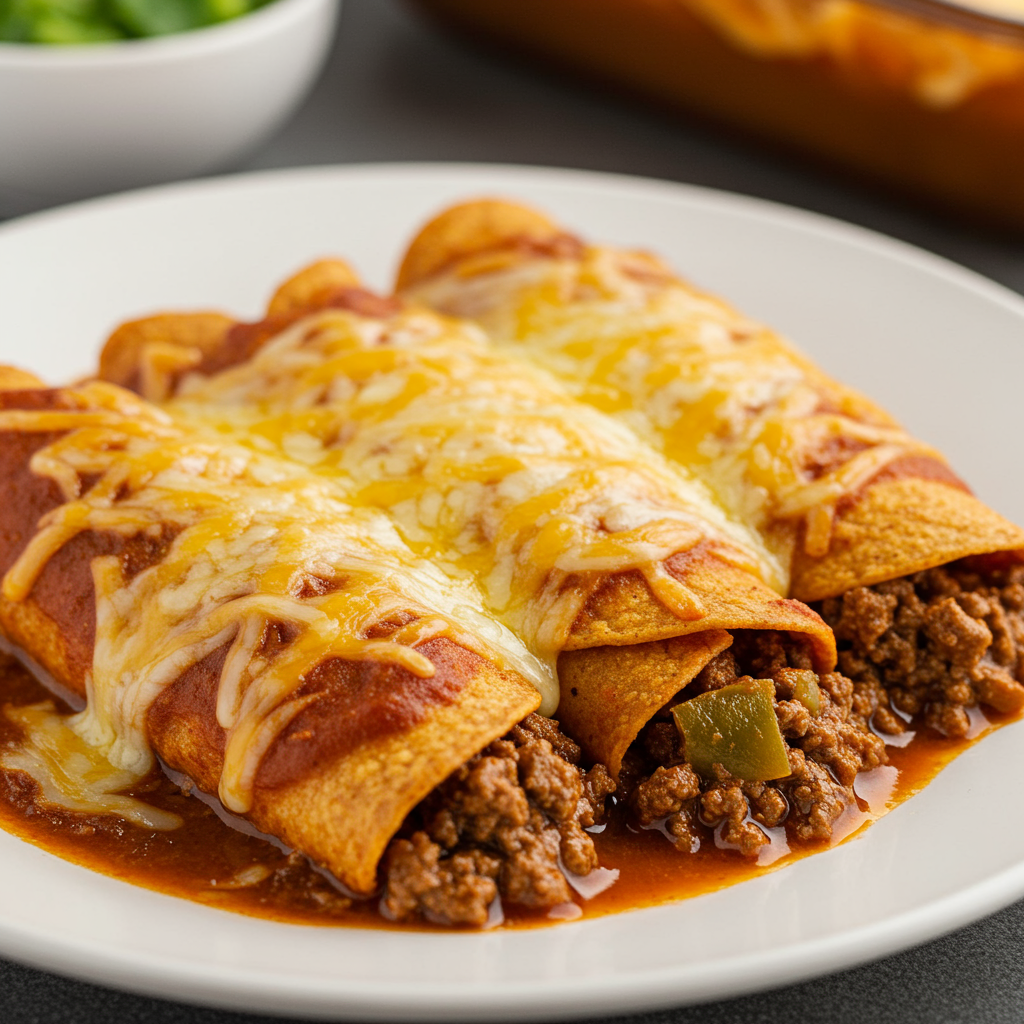 5. Spicy Beef Enchiladas with Green Chiles