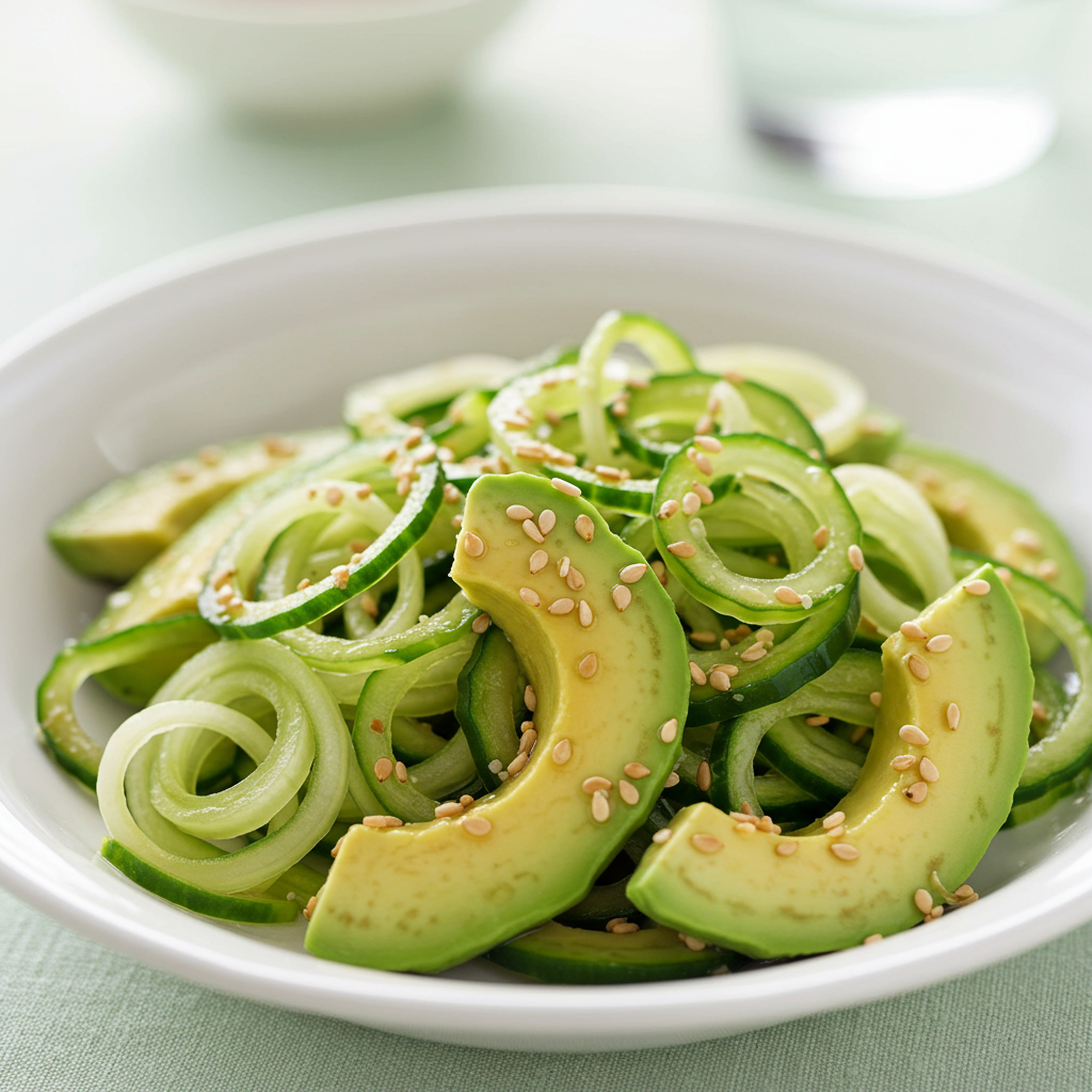 6. Avocado & Cucumber Sesame Salad