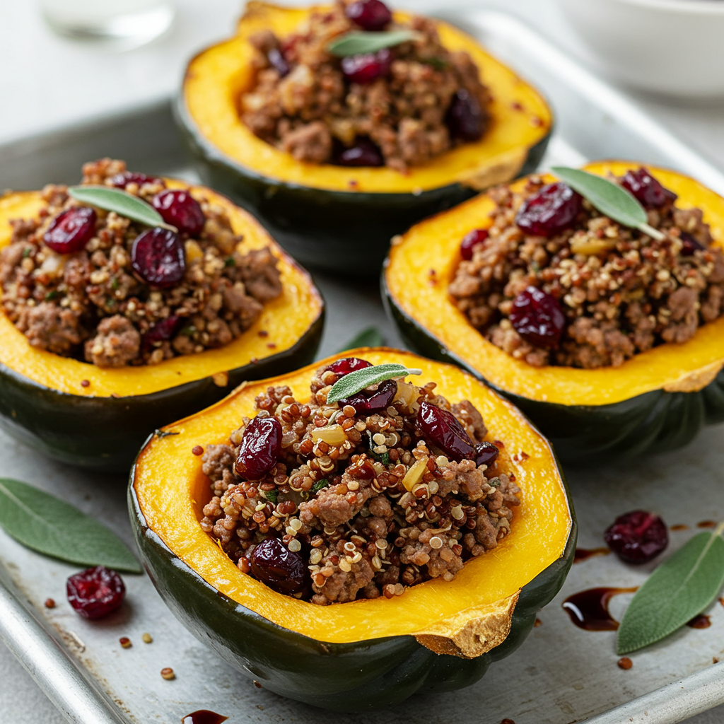 6. Beef &amp; Cranberry Stuffed Acorn Squash