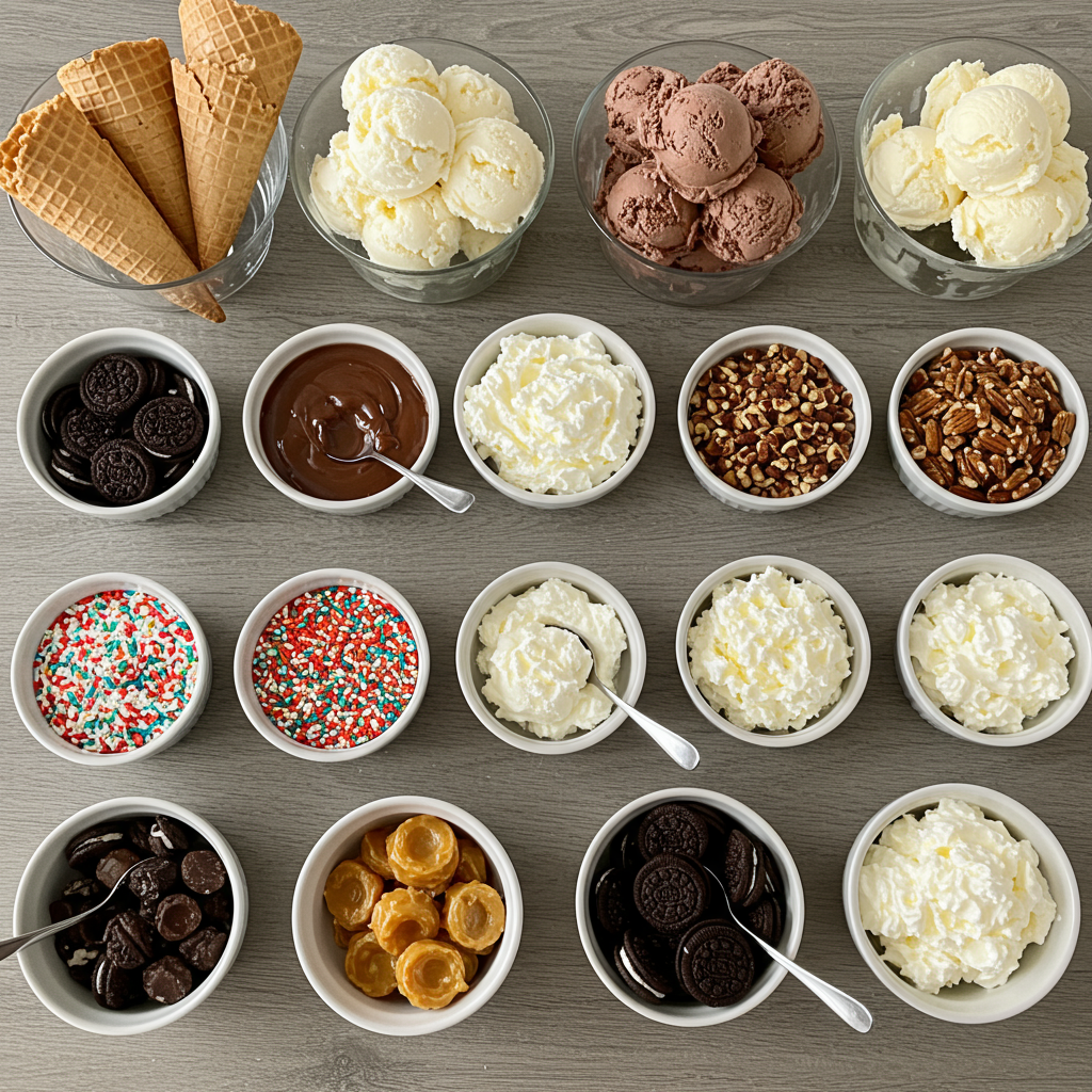 6. Easy Homemade Ice Cream Sundae Bar