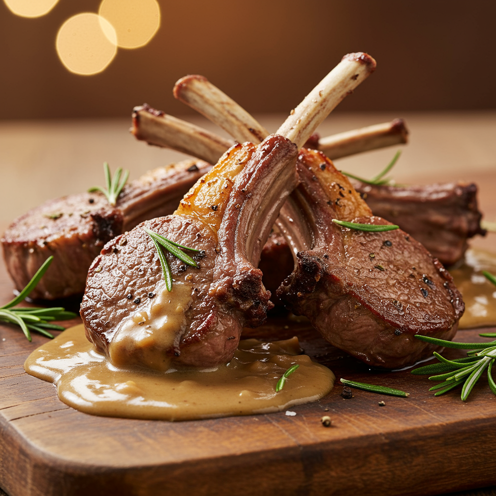6. Lamb Chops with Rosemary Gravy