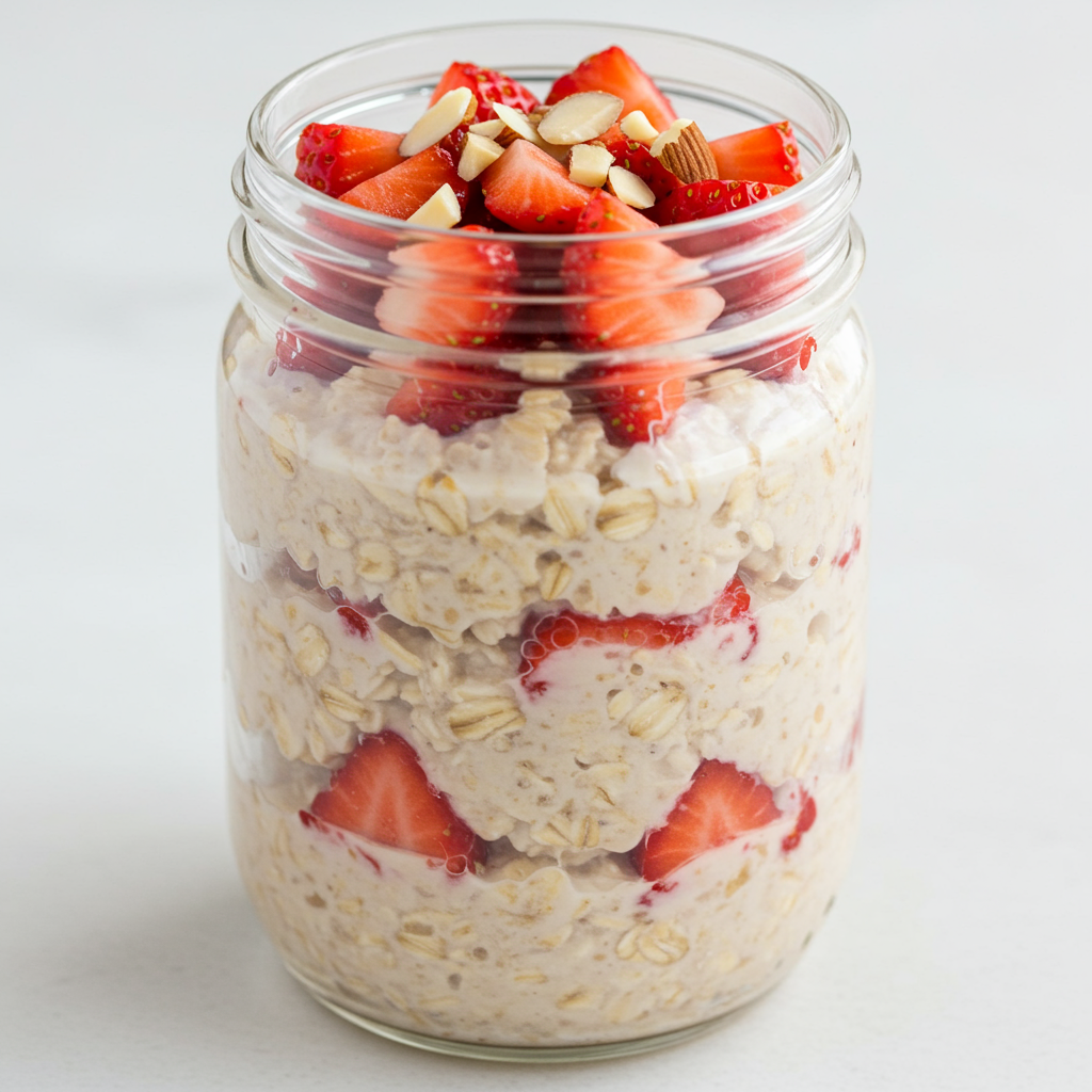 6. Overnight Oats with Strawberries & Almonds