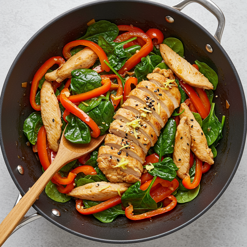 6. Spinach Chicken Stir-Fry