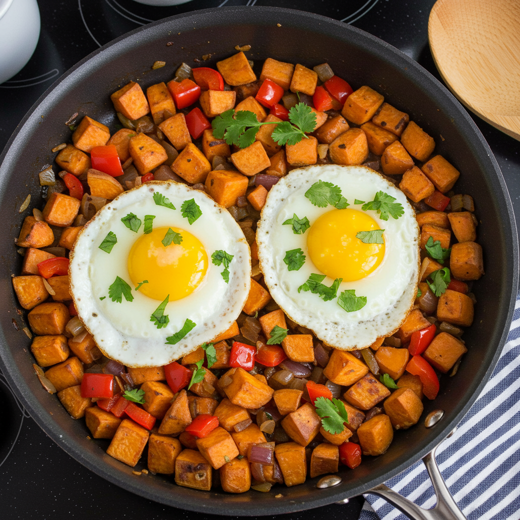 6. Sweet Potato Hash with Eggs