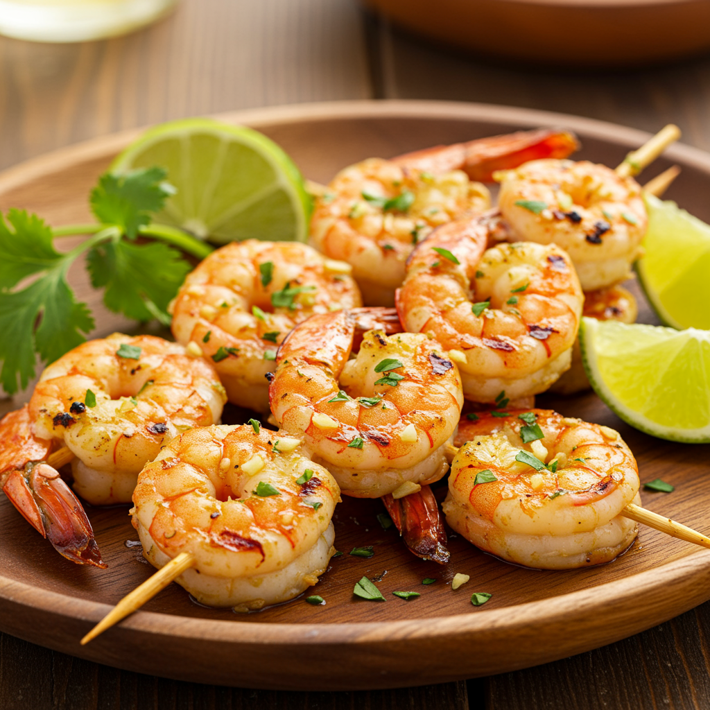 7. Brochetas de Camarón (Shrimp Skewers)