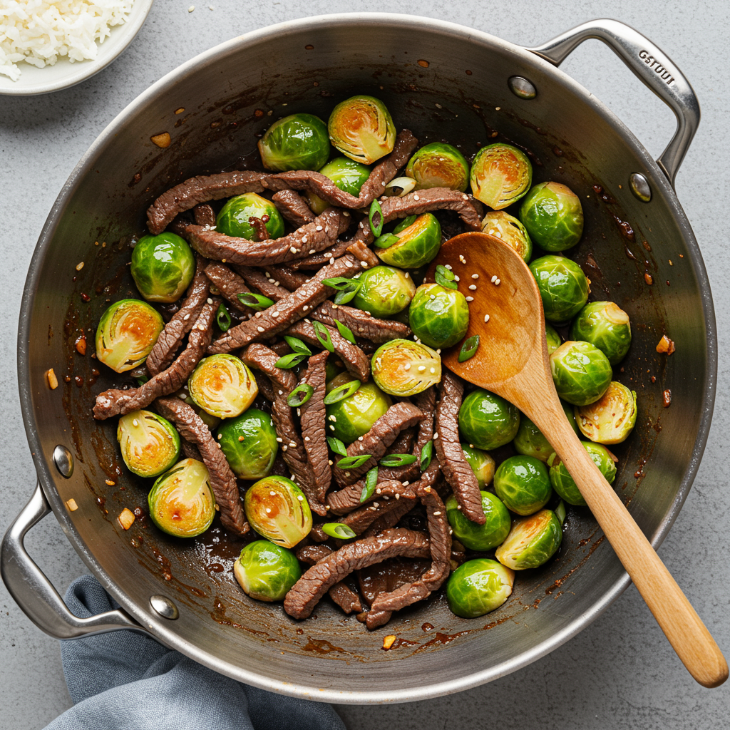 7. Korean-Inspired Beef &amp; Brussels Sprouts Stir-Fry