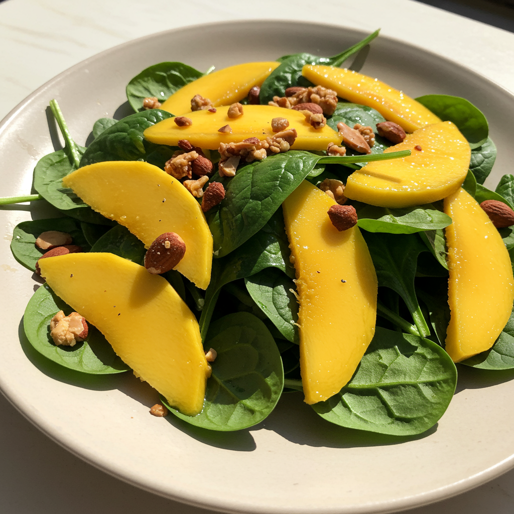 7. Mango Spinach & Almond Salad